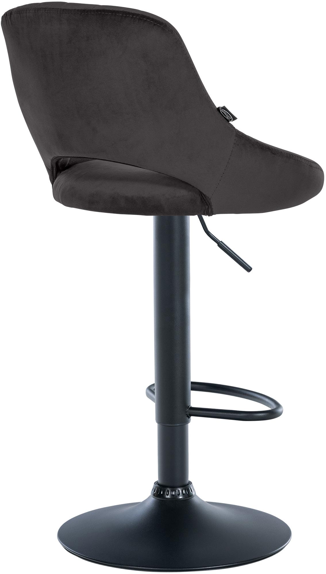 Barhocker Milet Samt schwarz, schwarz