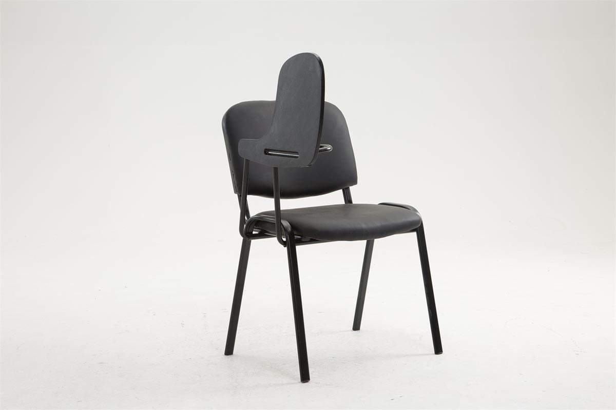 Stuhl Ken mit Klapptisch Kunstleder, schwarz