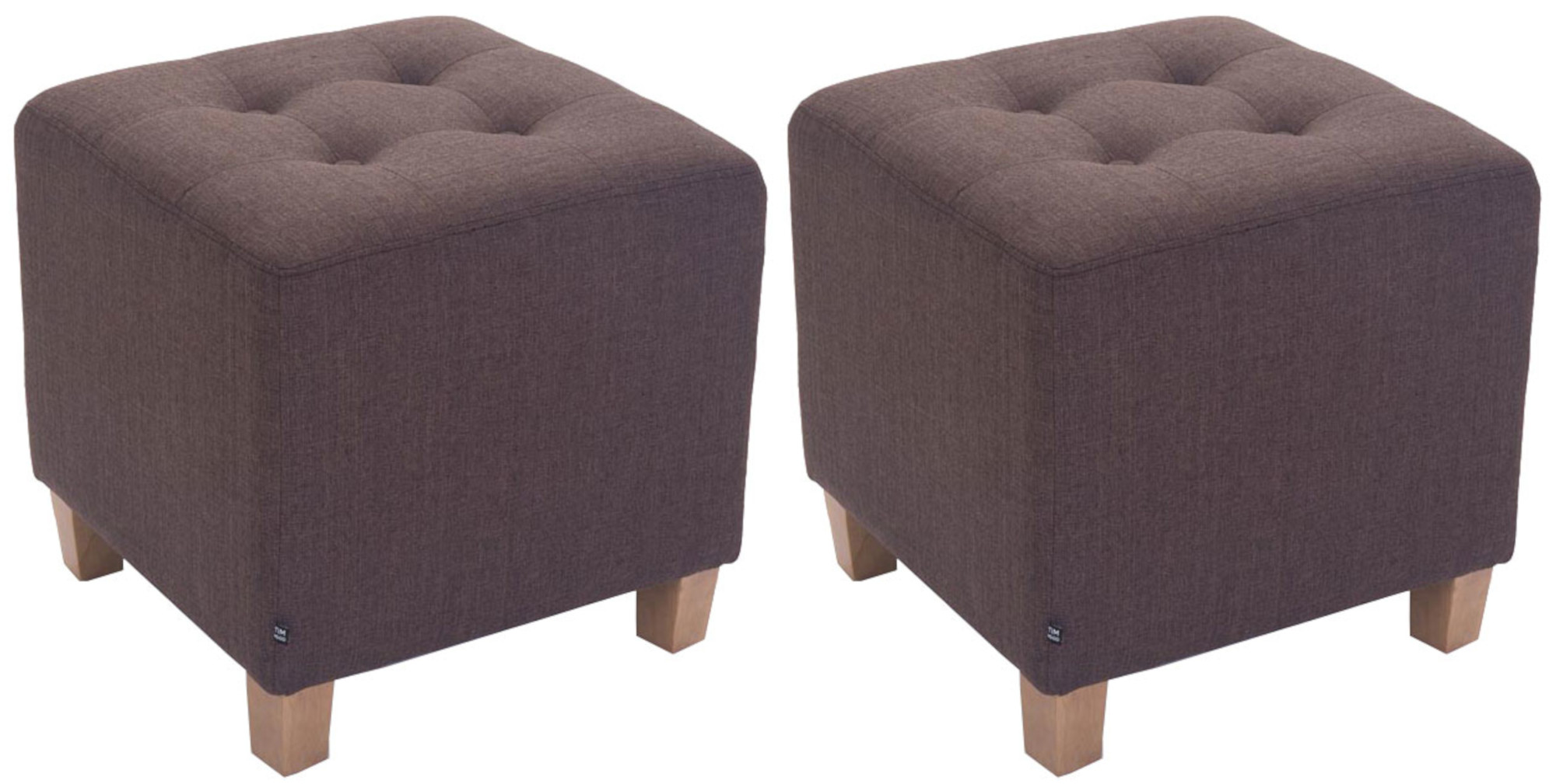 2er Set Sitzhocker Pharao, antik-hell, braun
