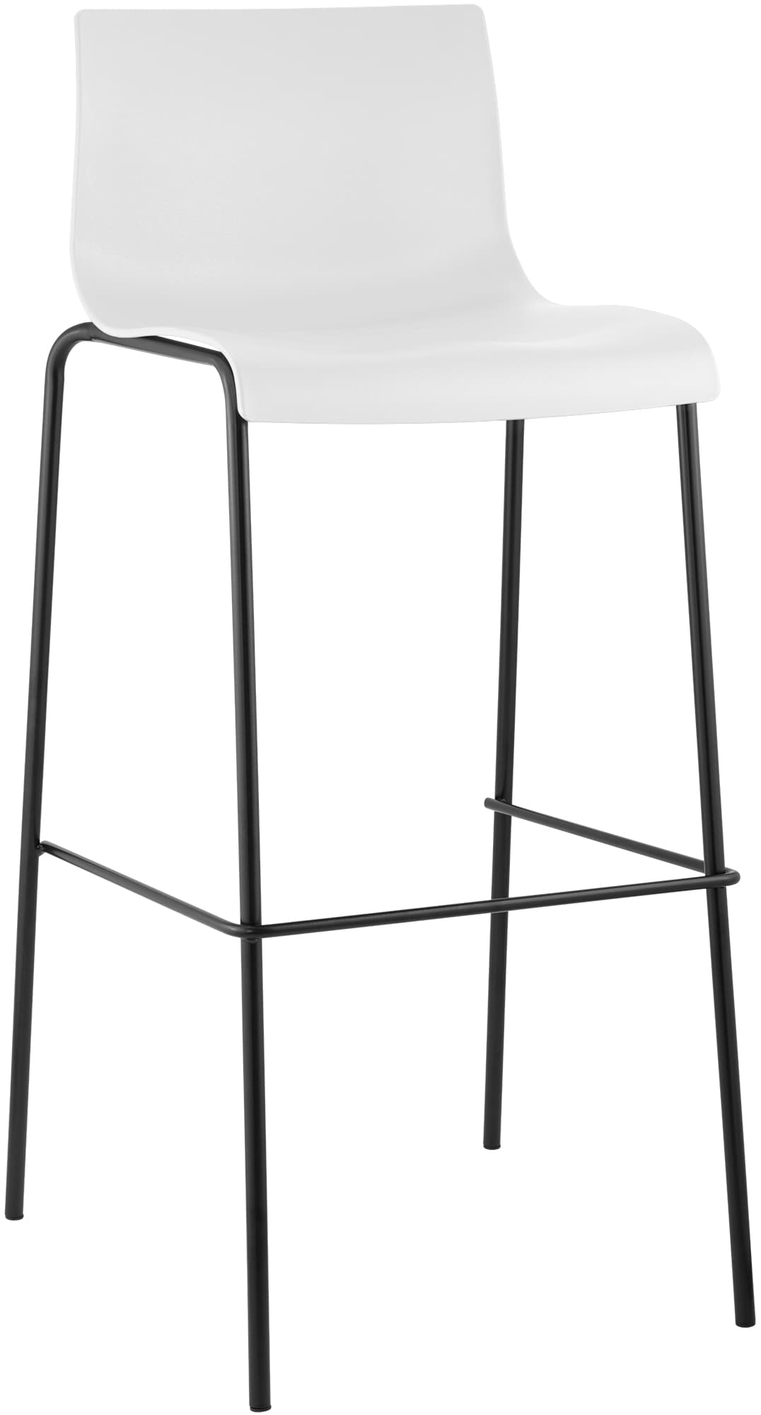 Barhocker Hoover 4-Fuß Gestell schwarz, weiß