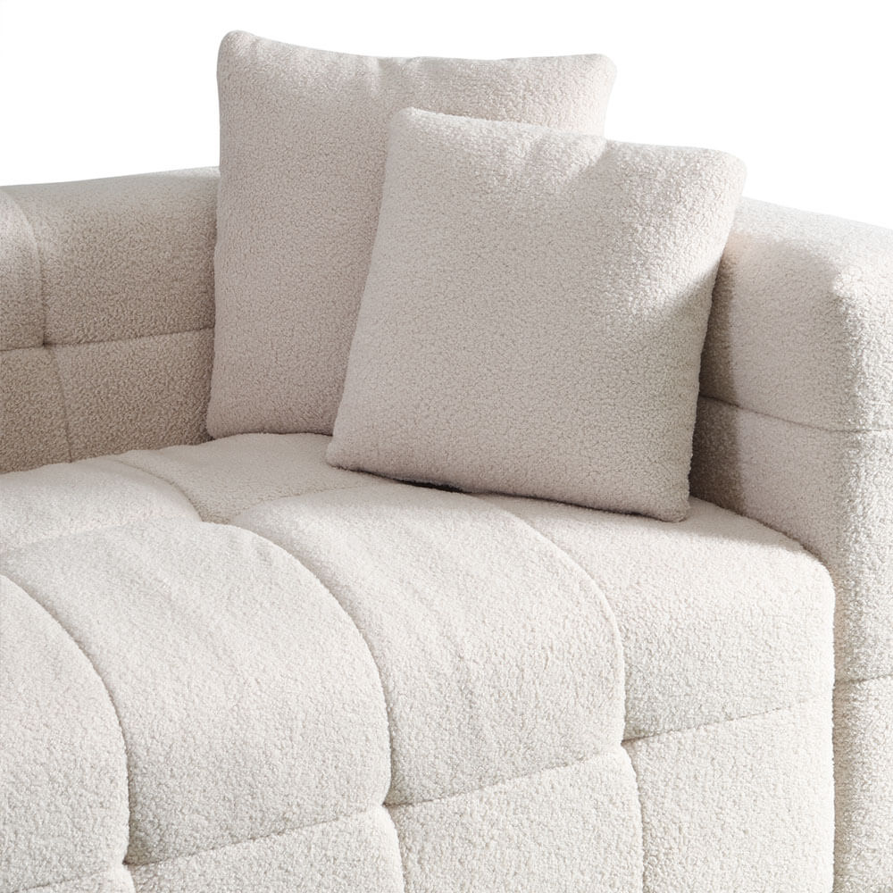 Teddy Sofa Bouclé COMO - 236 x 68 cm Beige