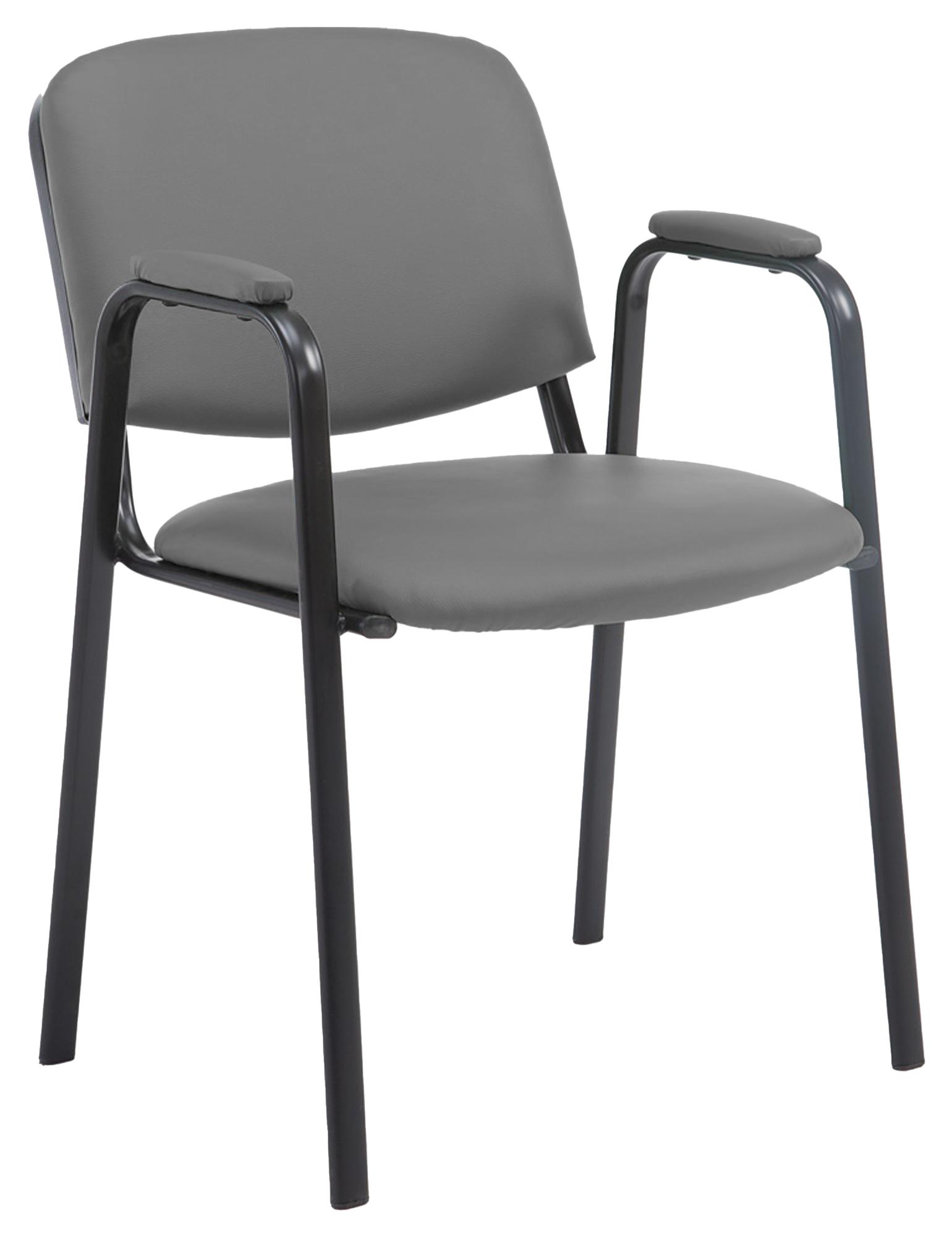 Besucherstuhl Ken PRO Kunstleder, grau