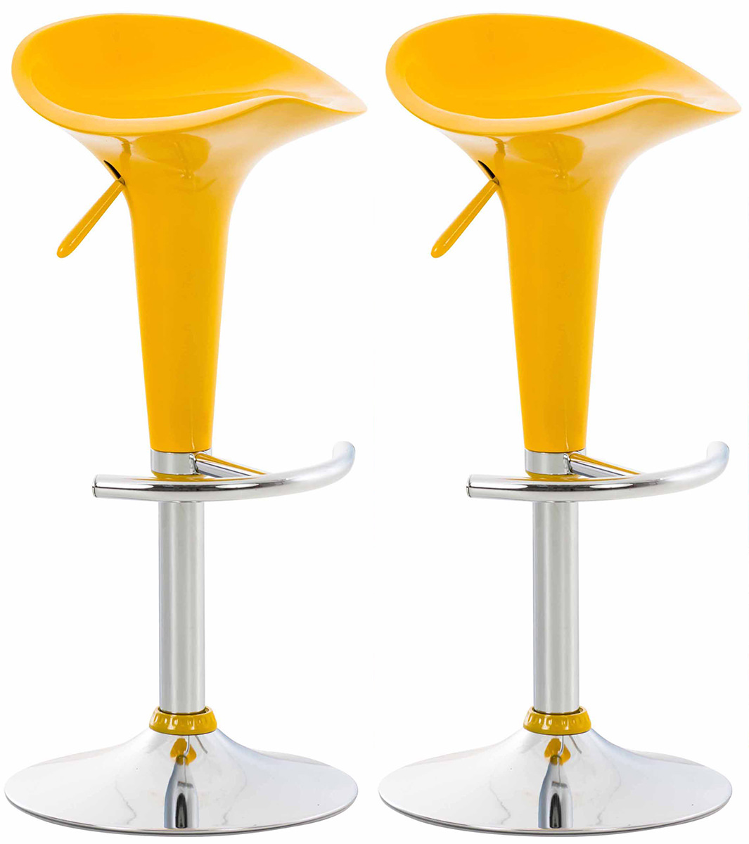 2er Set Barhocker Saddle, gelb