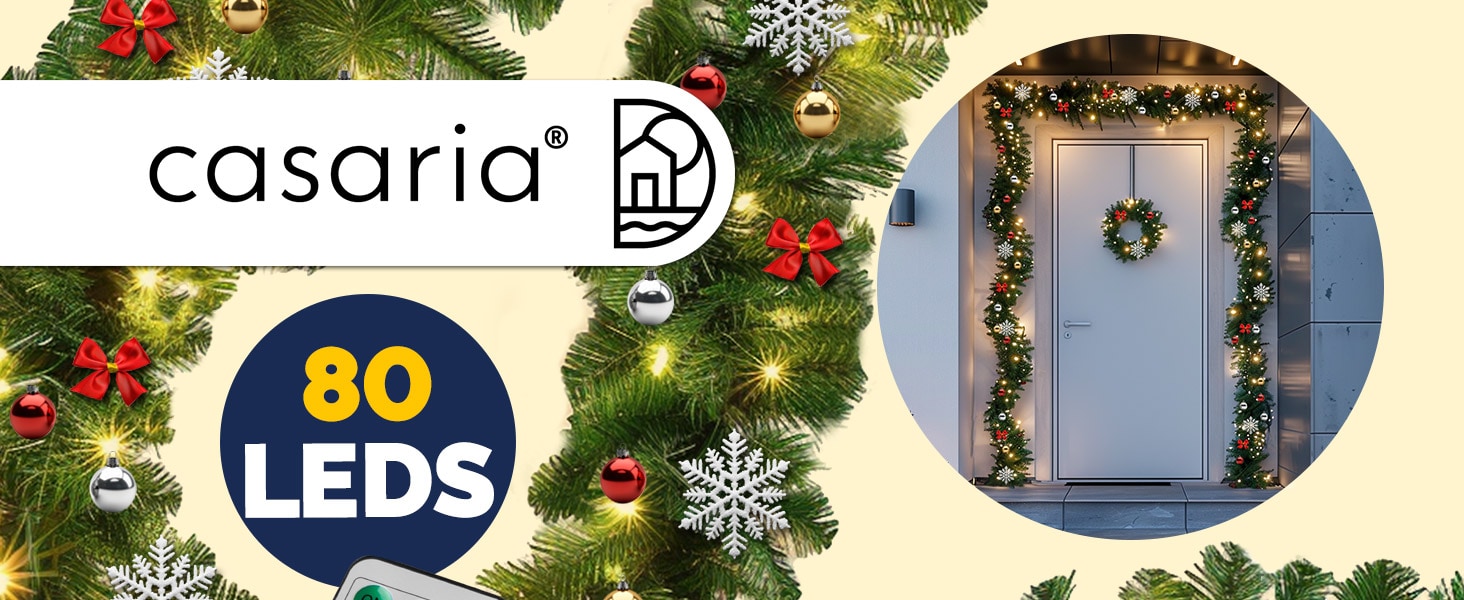 Weihnachtsgirlande 5m geschmückt inkl Fernbedienung