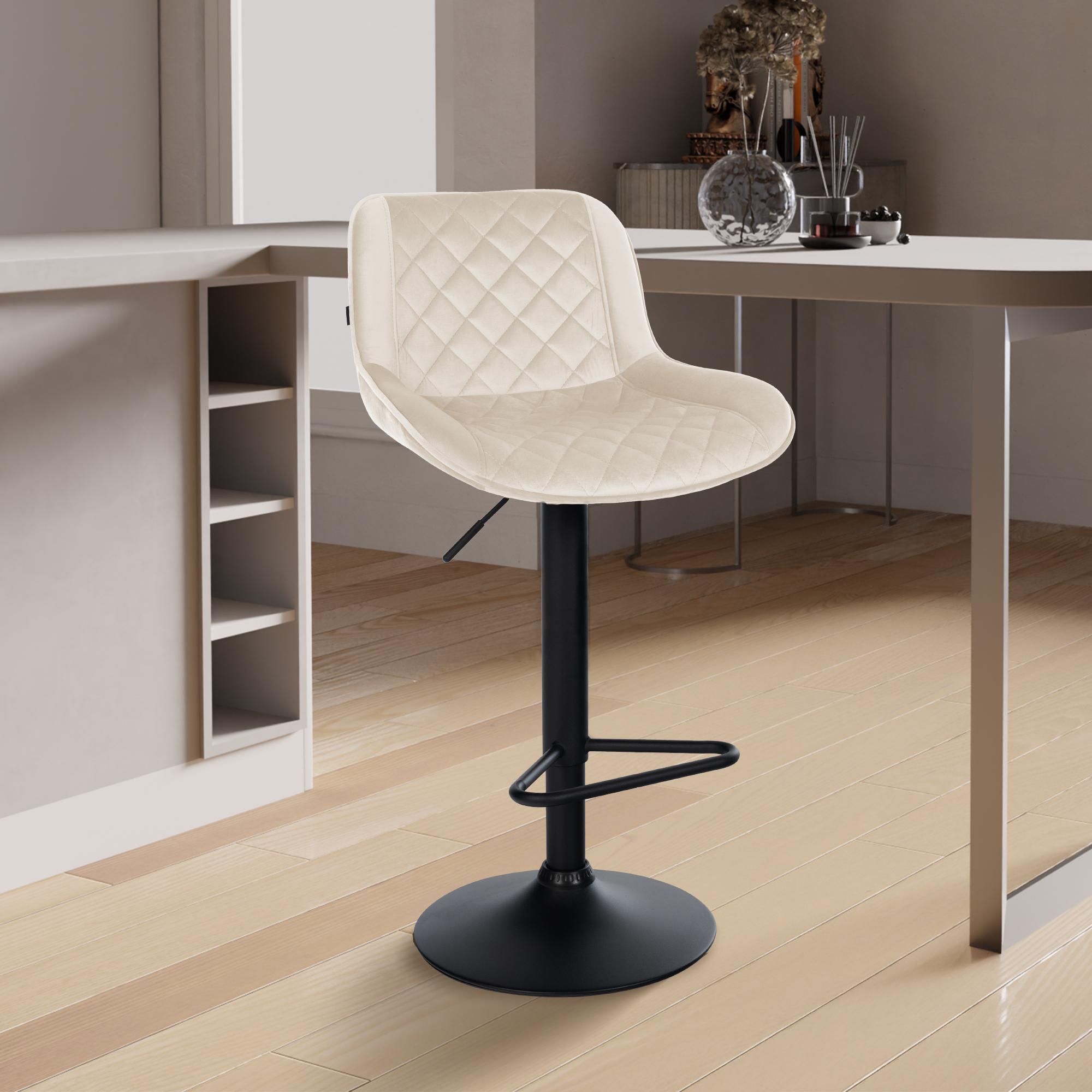 Barhocker Kasson Samt, creme