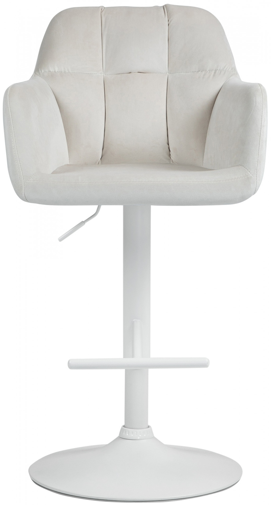 Barhocker Natoma Samt weiß, creme