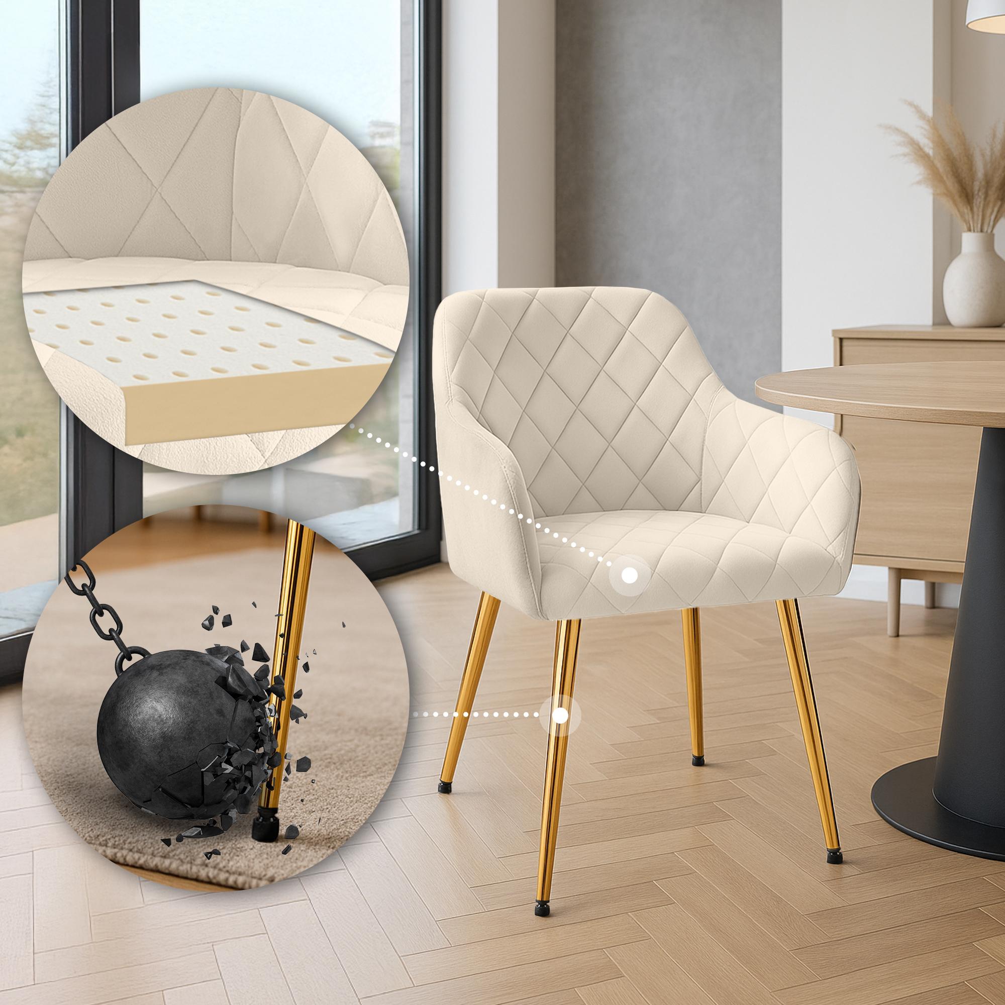 Esszimmerstuhl Monett Samt G, creme