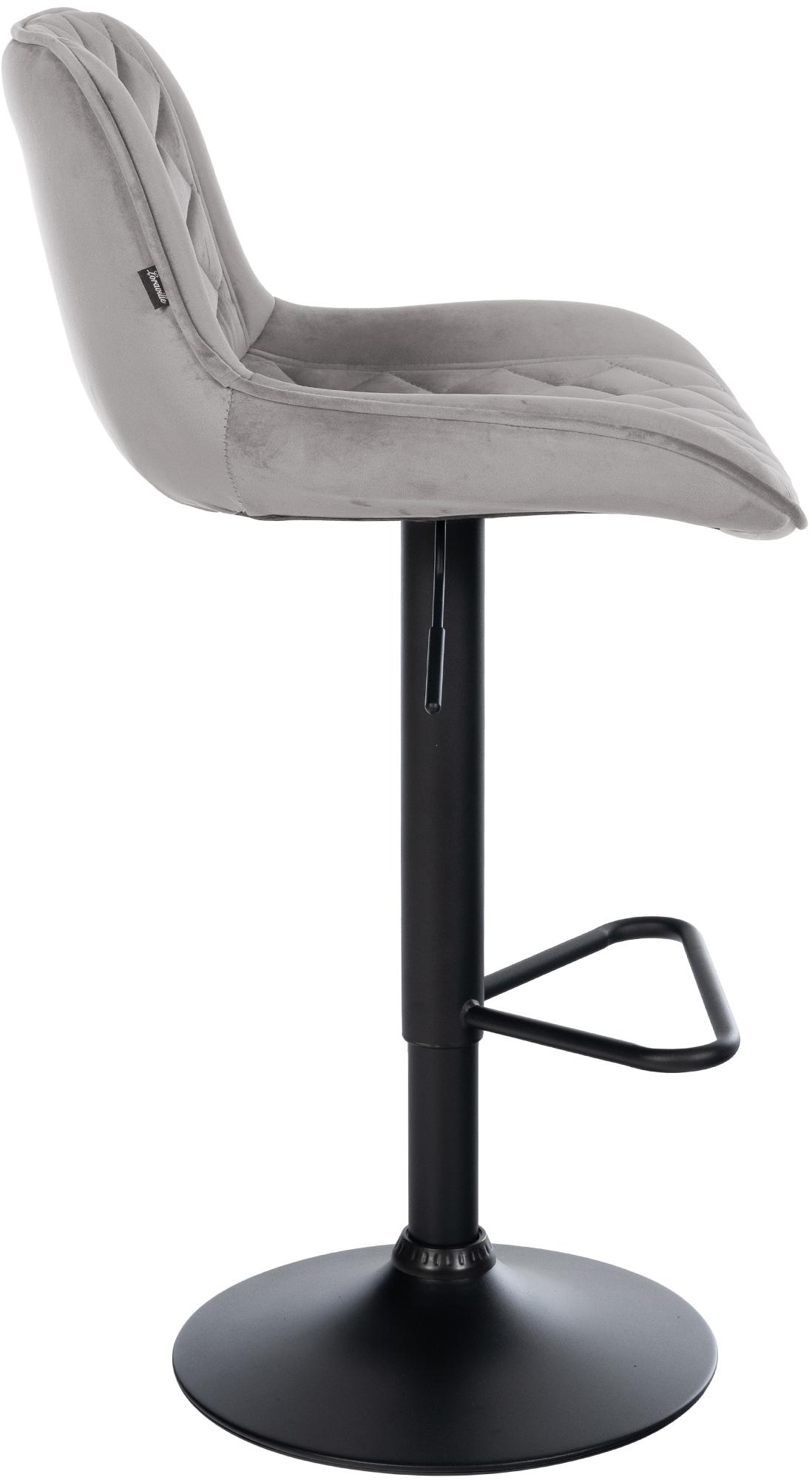 2er Set Barhocker Kasson Samt, grau