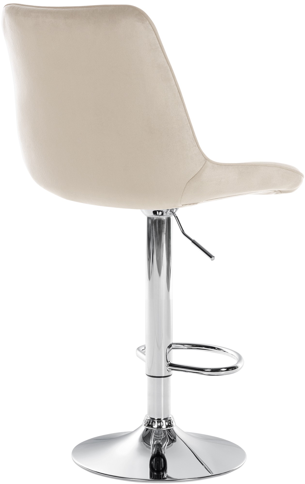 2er Set Barhocker Toni Samt chrom, creme