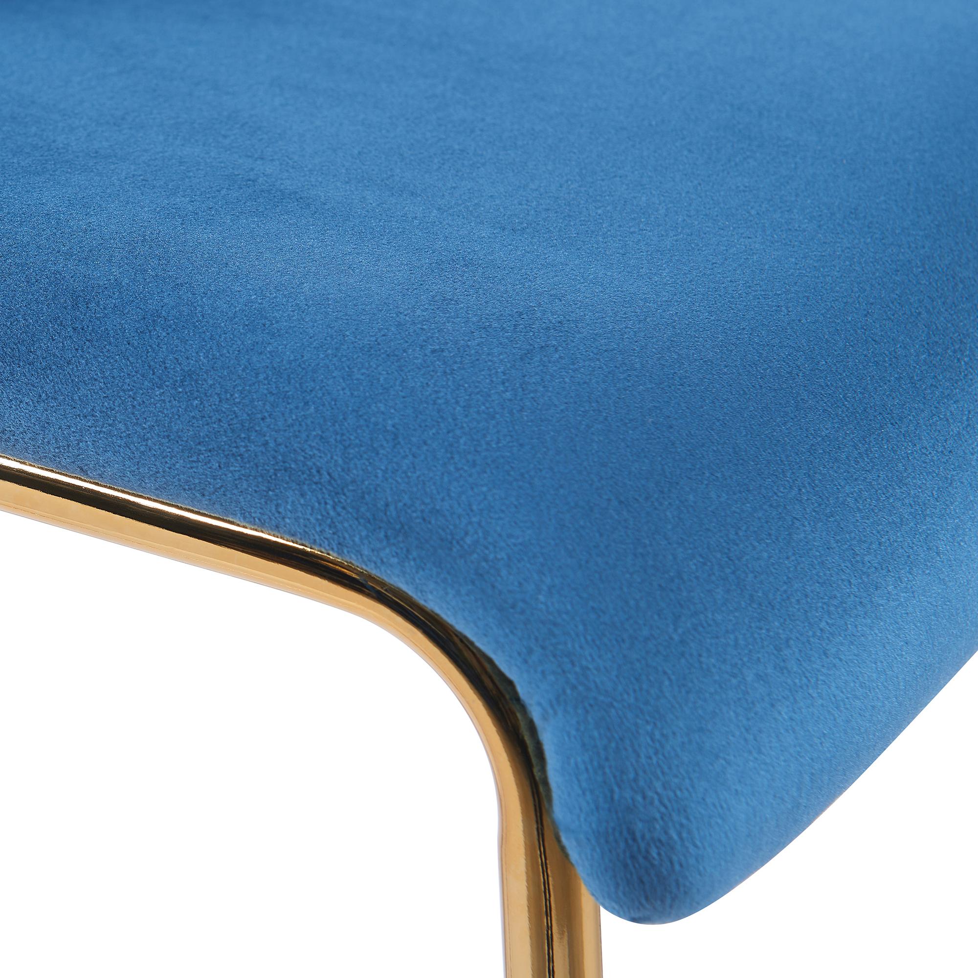 Barhocker Hoover Samt 4-Fuß Gold, blau