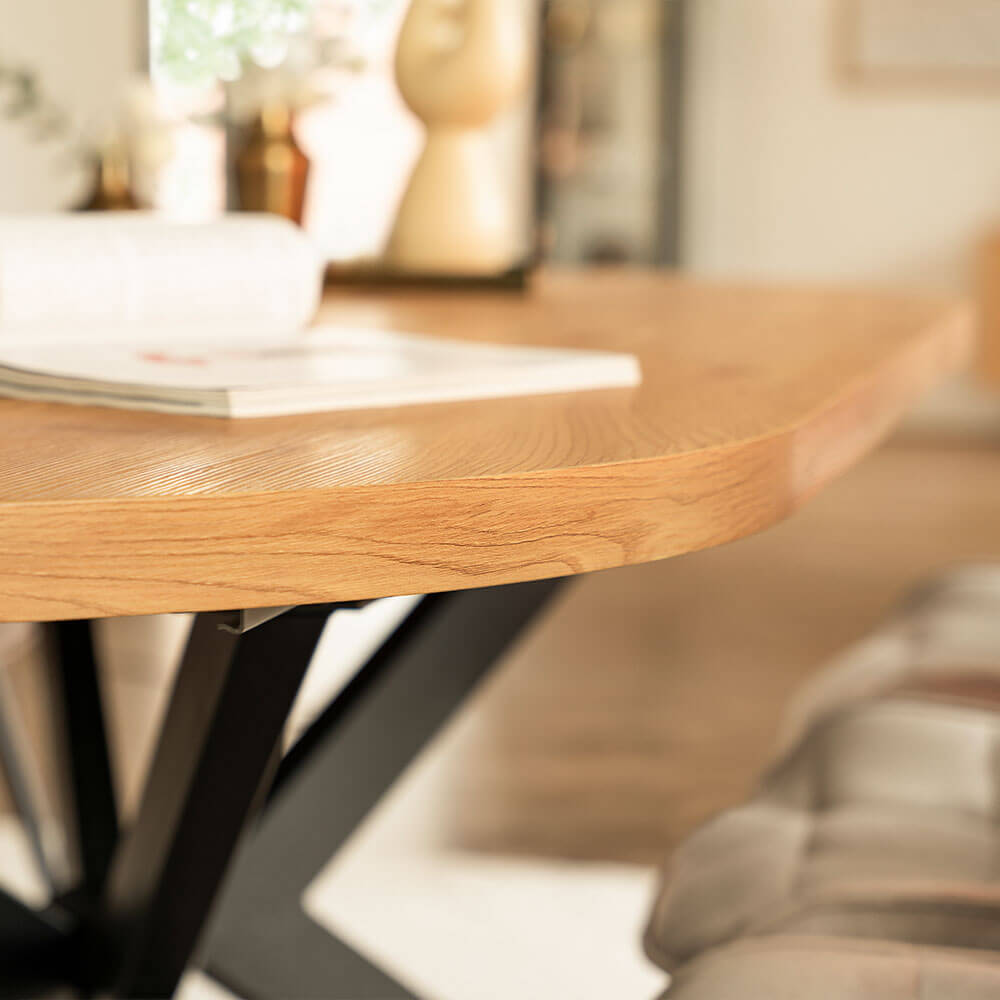 Esstisch Rund Ausziehbar AVENTURA inkl. Sternfuß - 120-160 x 120 cm Light Oak