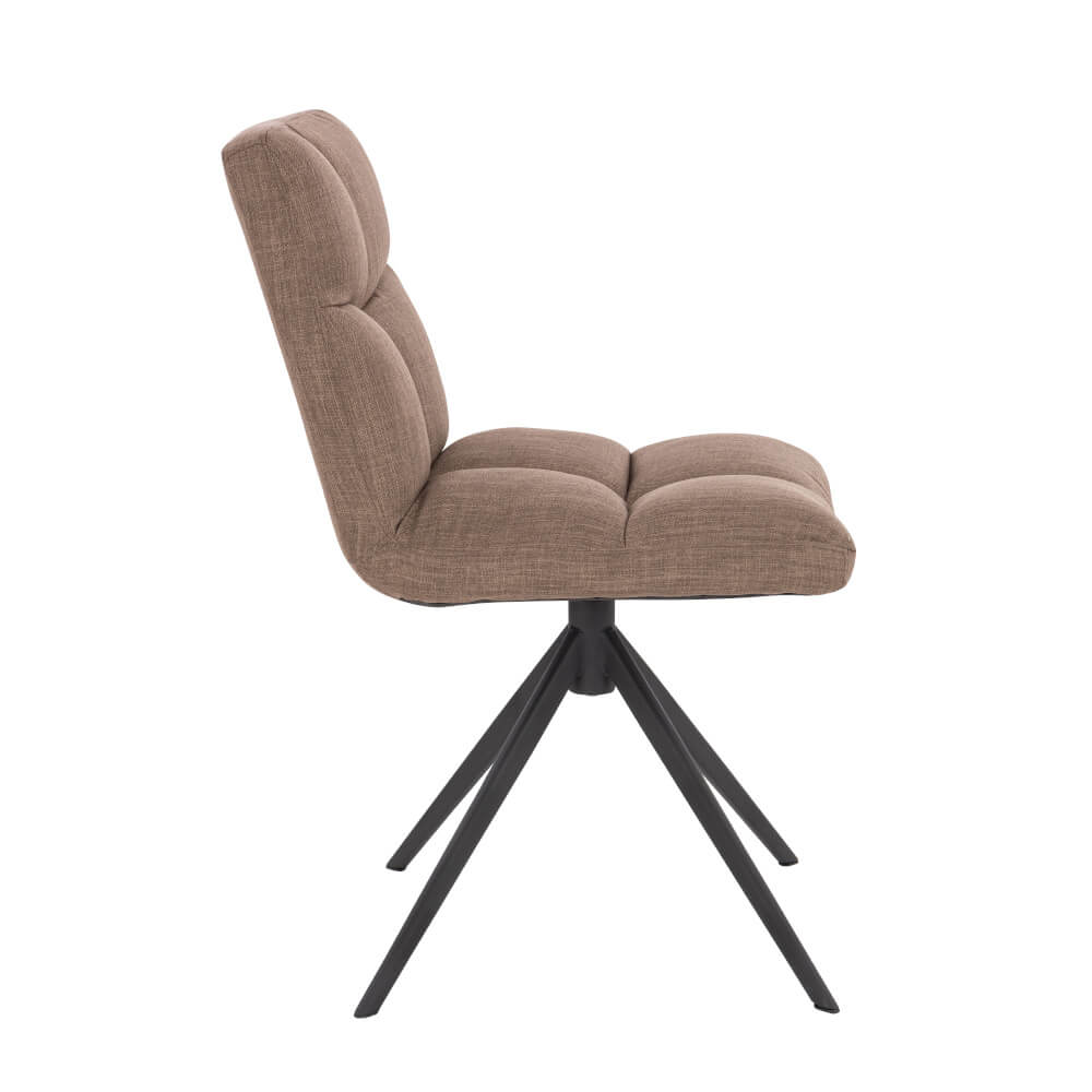 Esszimmerstuhl drehbar Webstoff NODA – 6er Set Grau / Braun