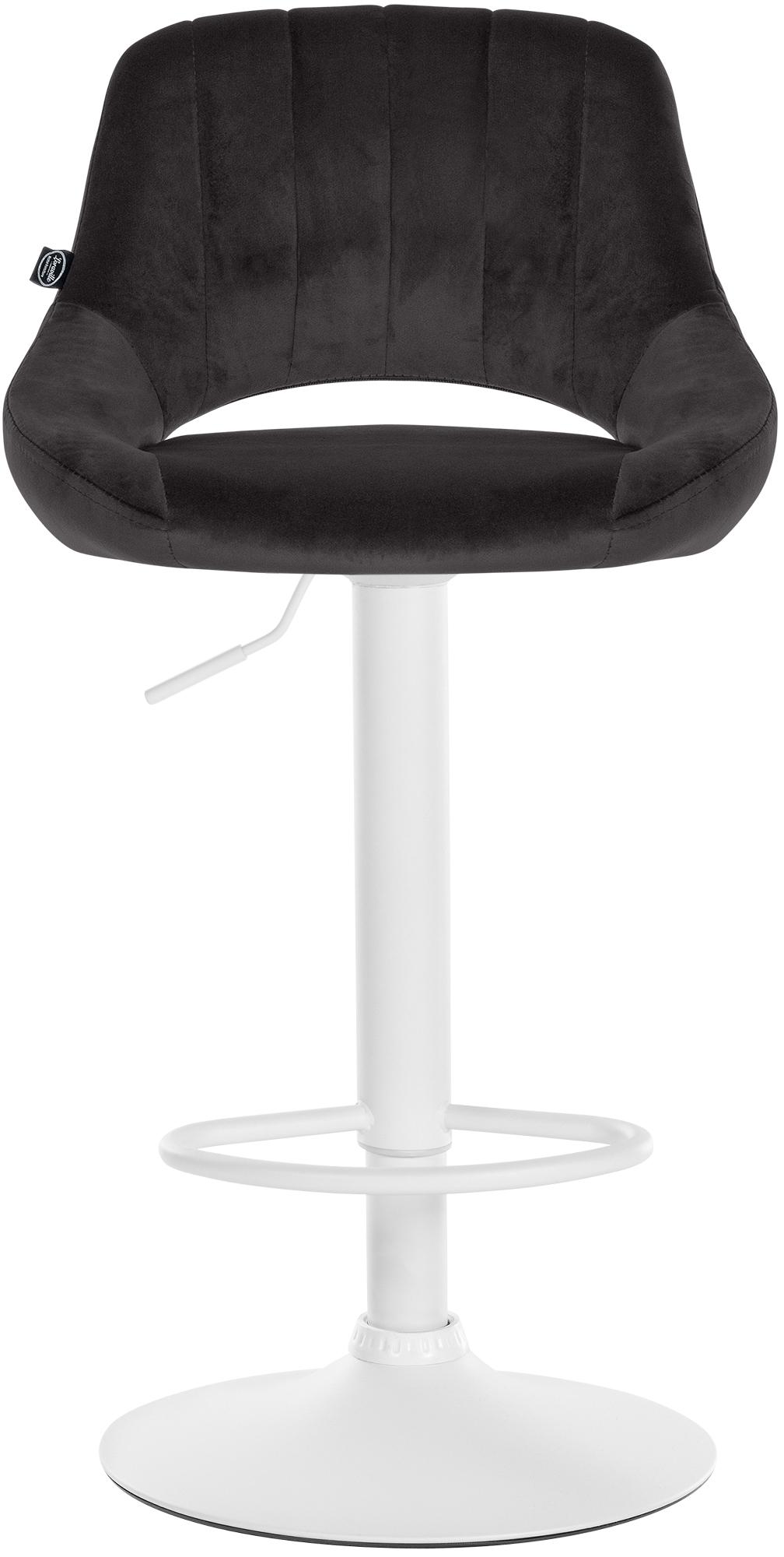 Barhocker Milet Samt weiß, schwarz