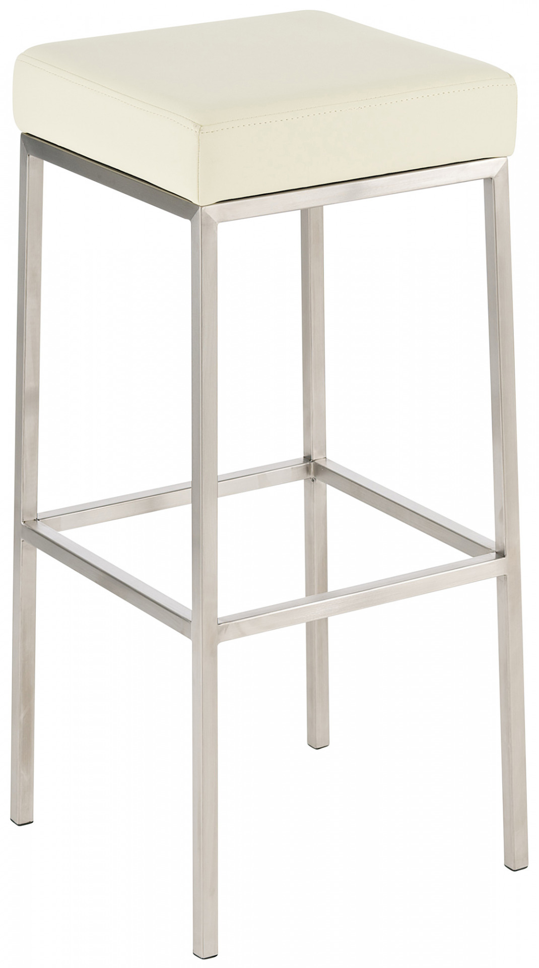2er Set Barhocker Montreal 80 Kunstleder edelstahl, creme