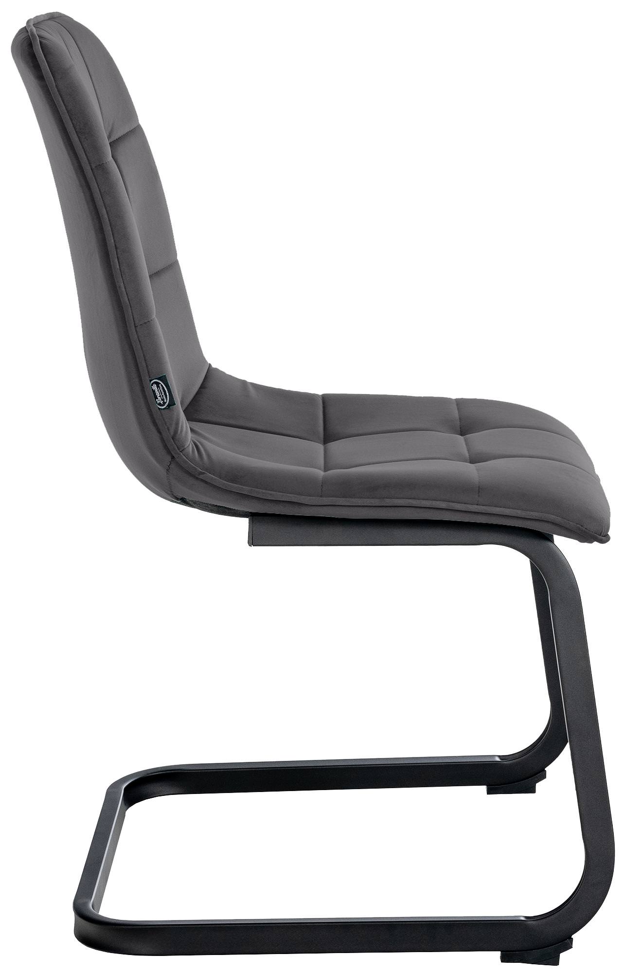 2er Set Esszimmerstuhl Vermont Samt, schwarz