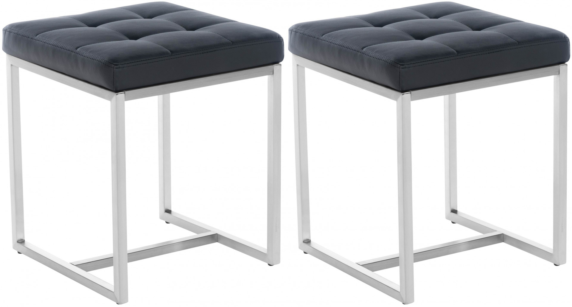 2er Set Sitzhocker Barci, schwarz