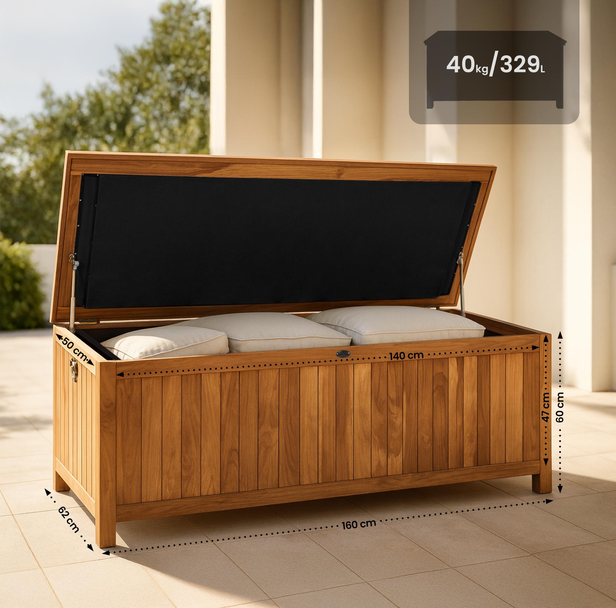 Teak Gartenbox Novena 160x62x60, teak