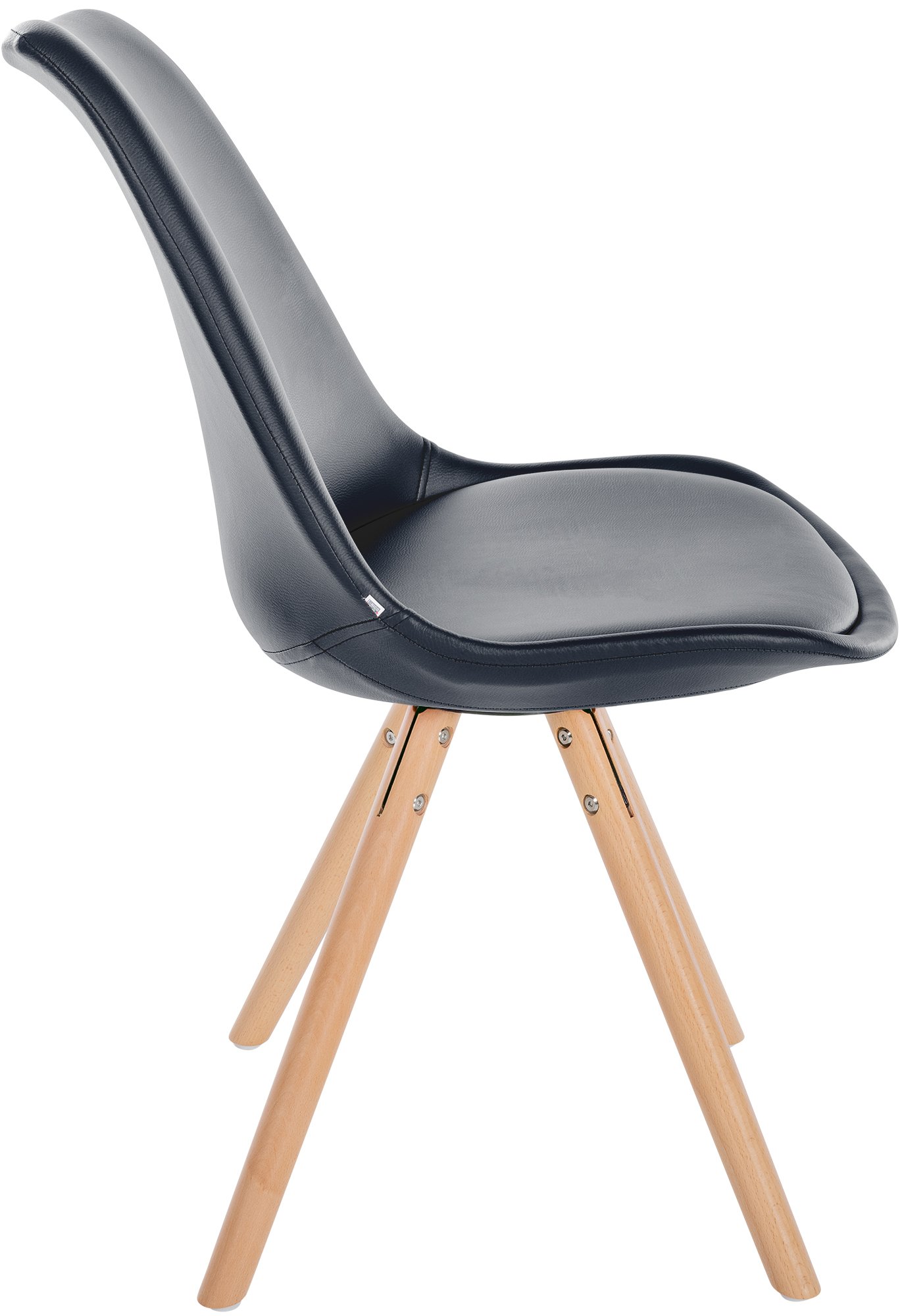 Stuhl Sofia Kunstleder Rund, schwarz