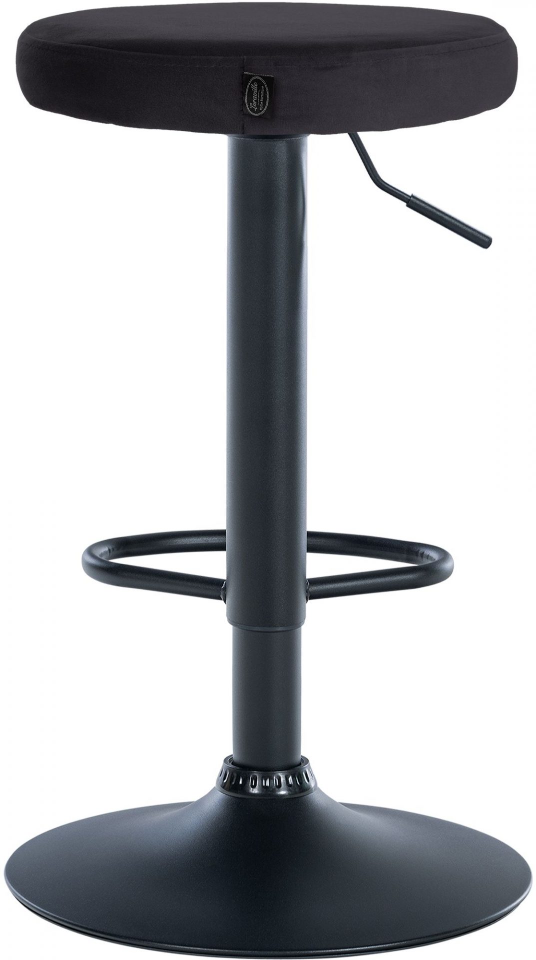 2er Set Barhocker Ponte Samt schwarz, schwarz
