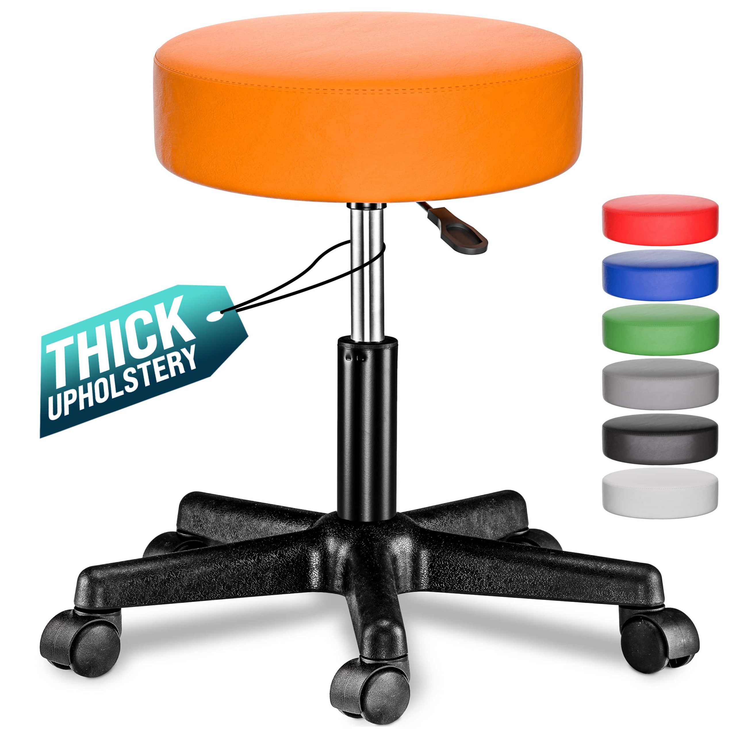 Rollhocker Kunstleder Orange 360° drehbar