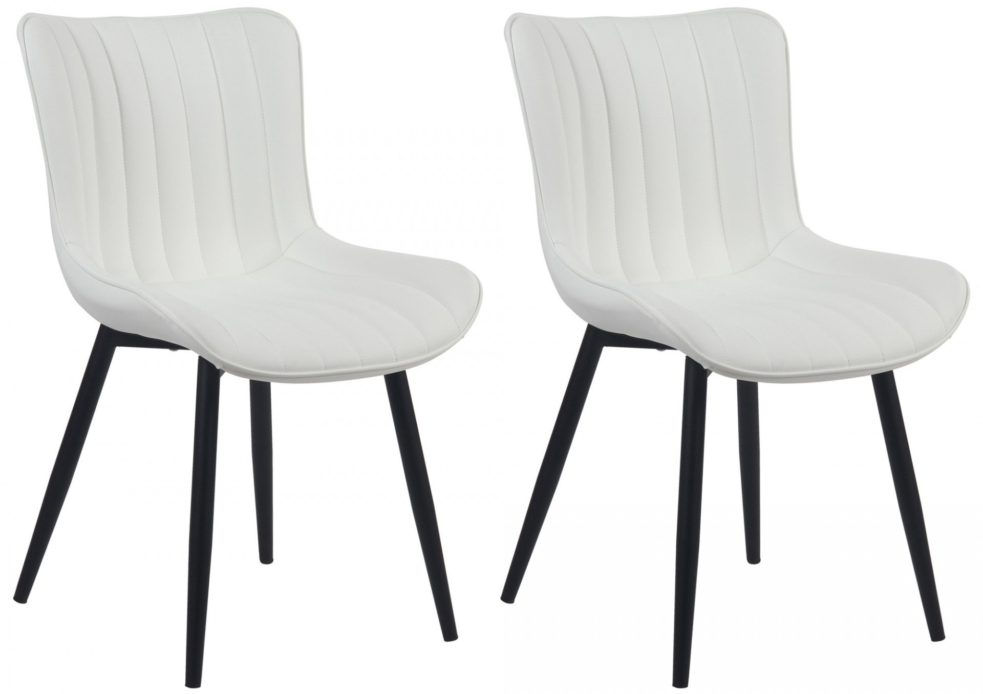 2er Set Stühle Largo Kunstleder, weiß