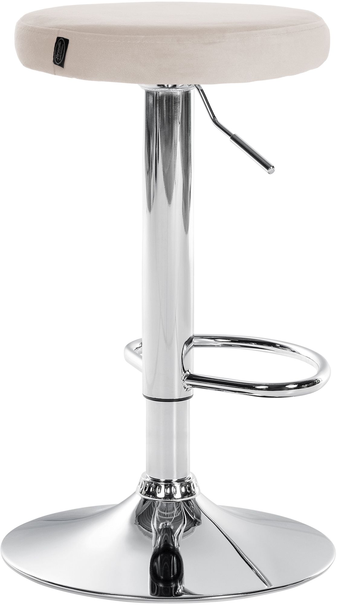 Barhocker Ponte Samt chrom, creme