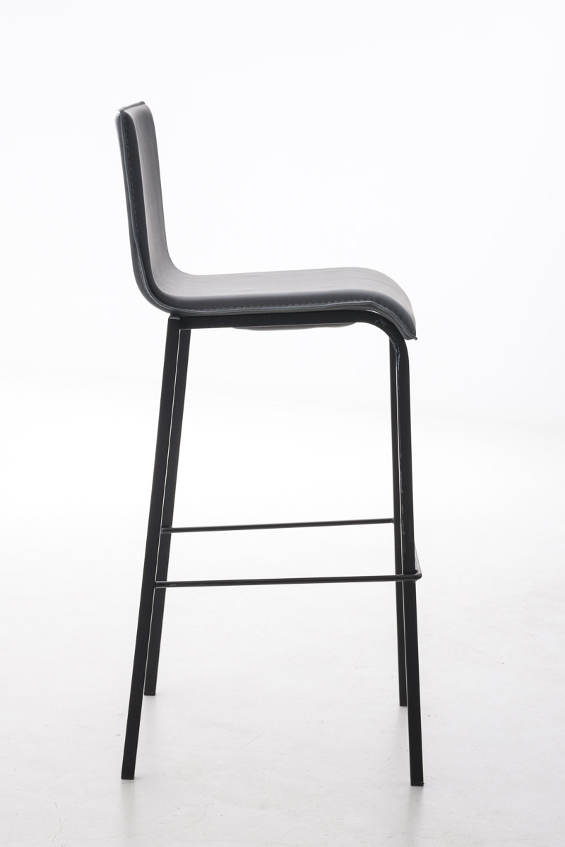Barhocker Avola Leder Flach B78, schwarz