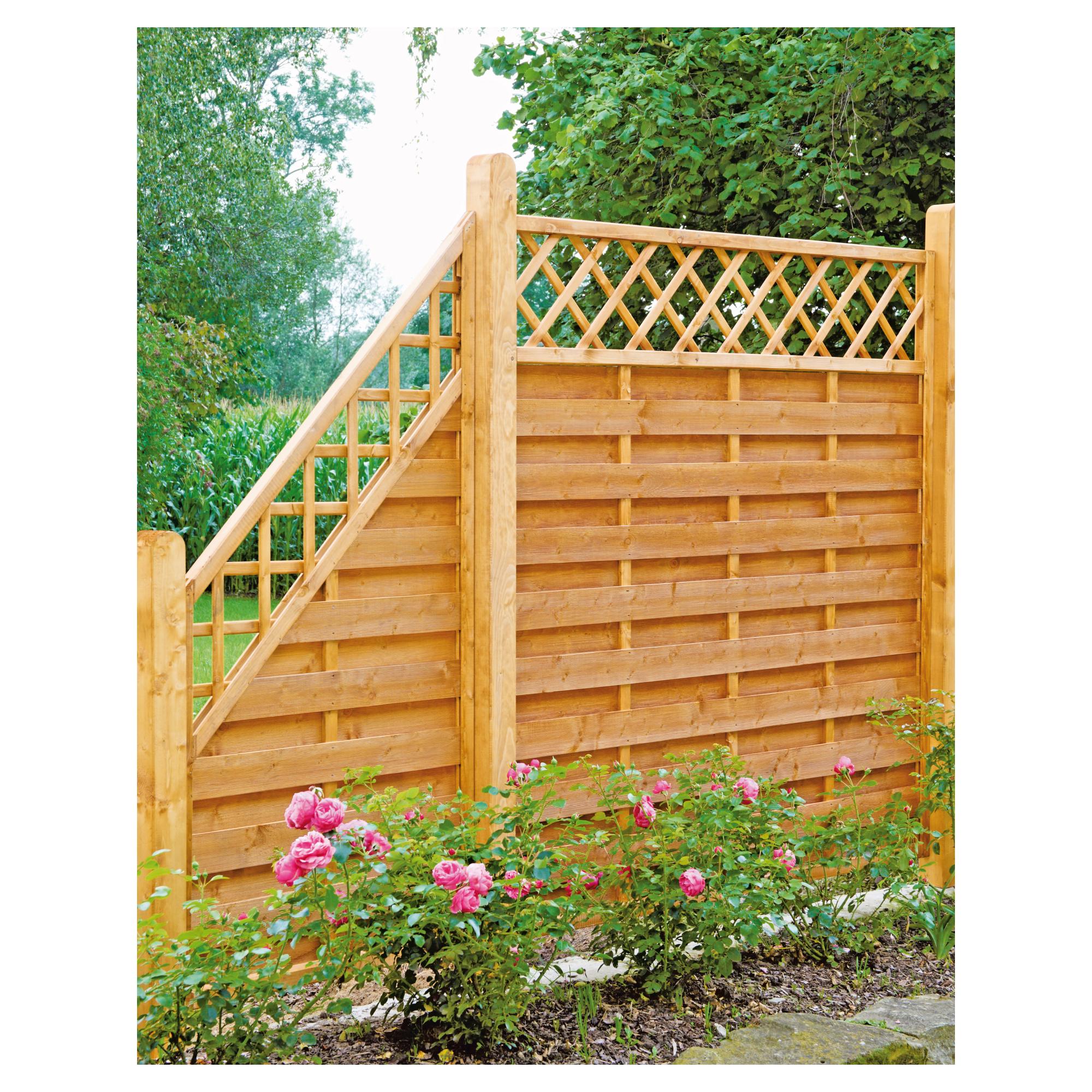 SUNLINE-Serie Ranki ECKE, 90 x 180/90 cm, Rahmen 45 x 45 mm, pinienfarbig lasiert