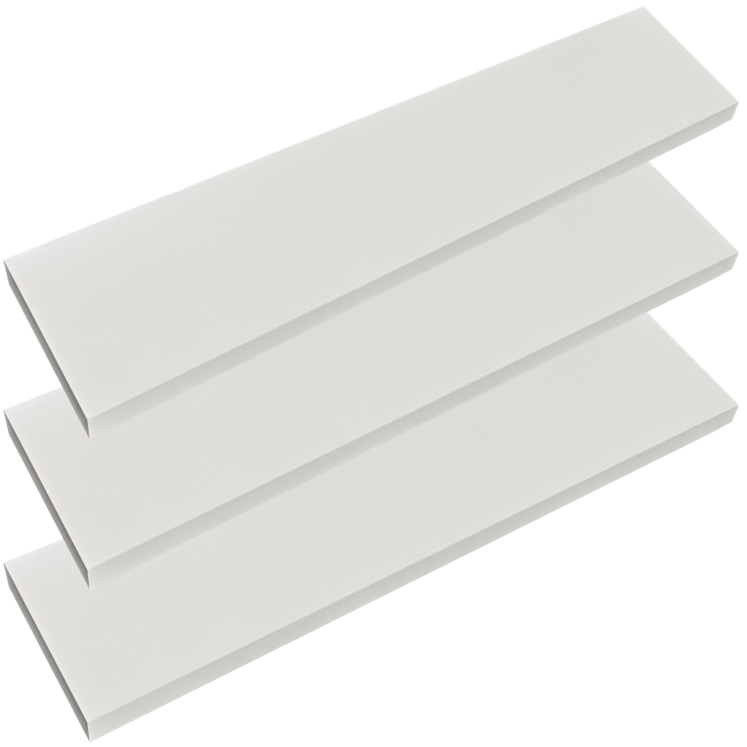 Wandregal Schweberegal 110cm 3er-Set Weiß + Halterung