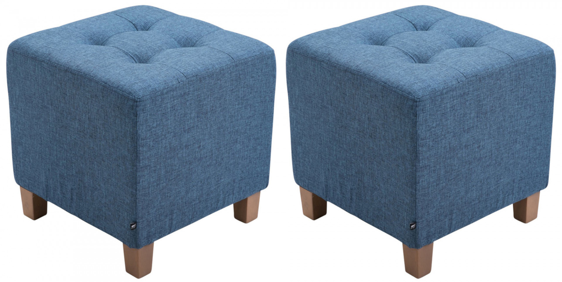 2er Set Sitzhocker Pharao, antik-hell, blau