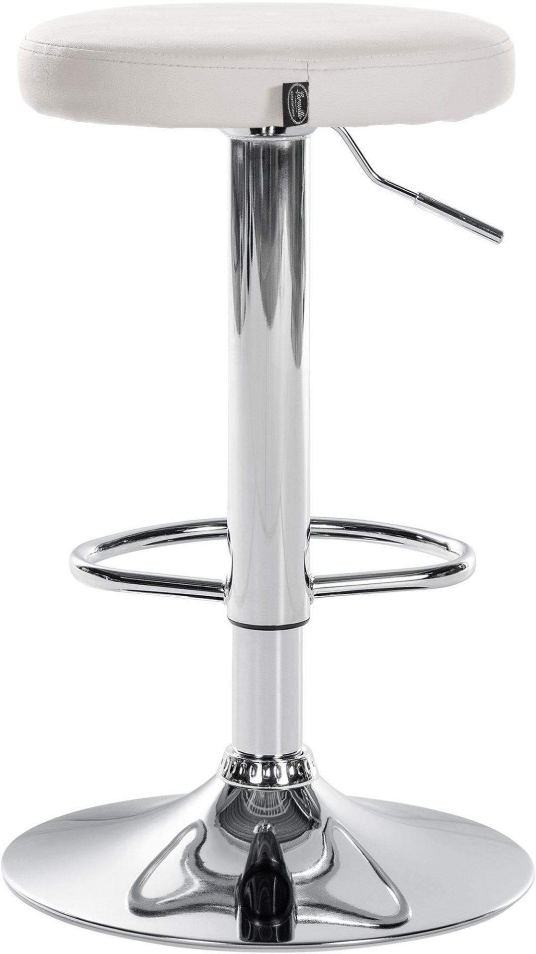 2er Set Barhocker Ponte Kunstleder chrom, weiß