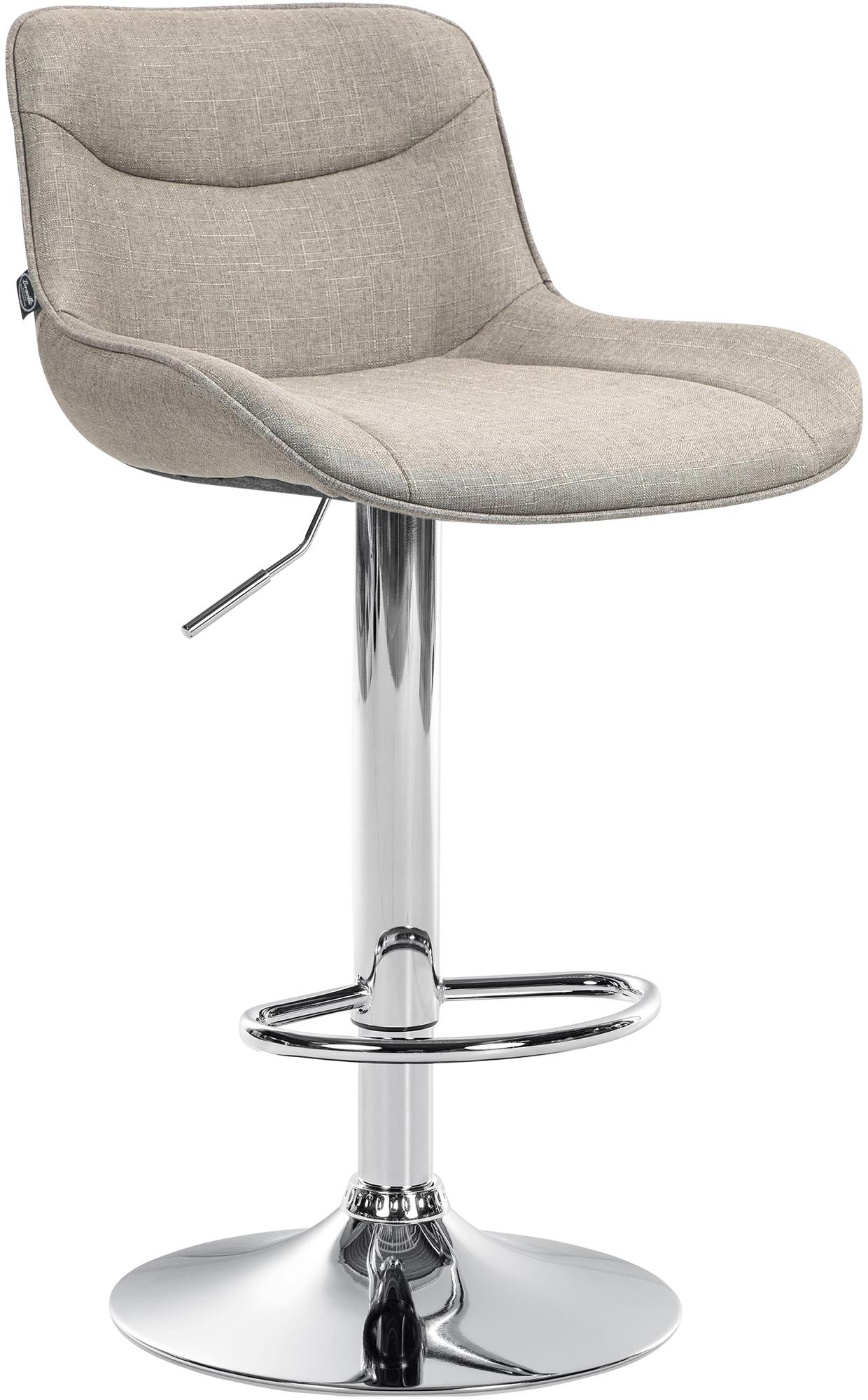 Barhocker Vonore Stoff chrom, taupe