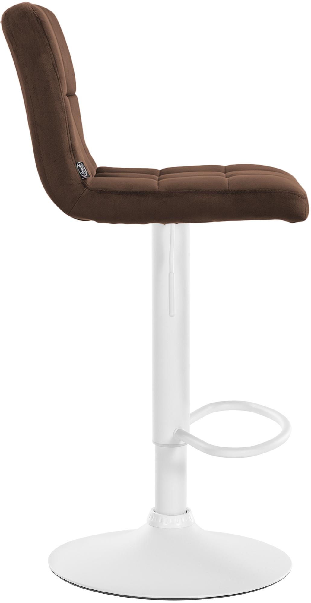 Barhocker Peru Samt weiß, braun