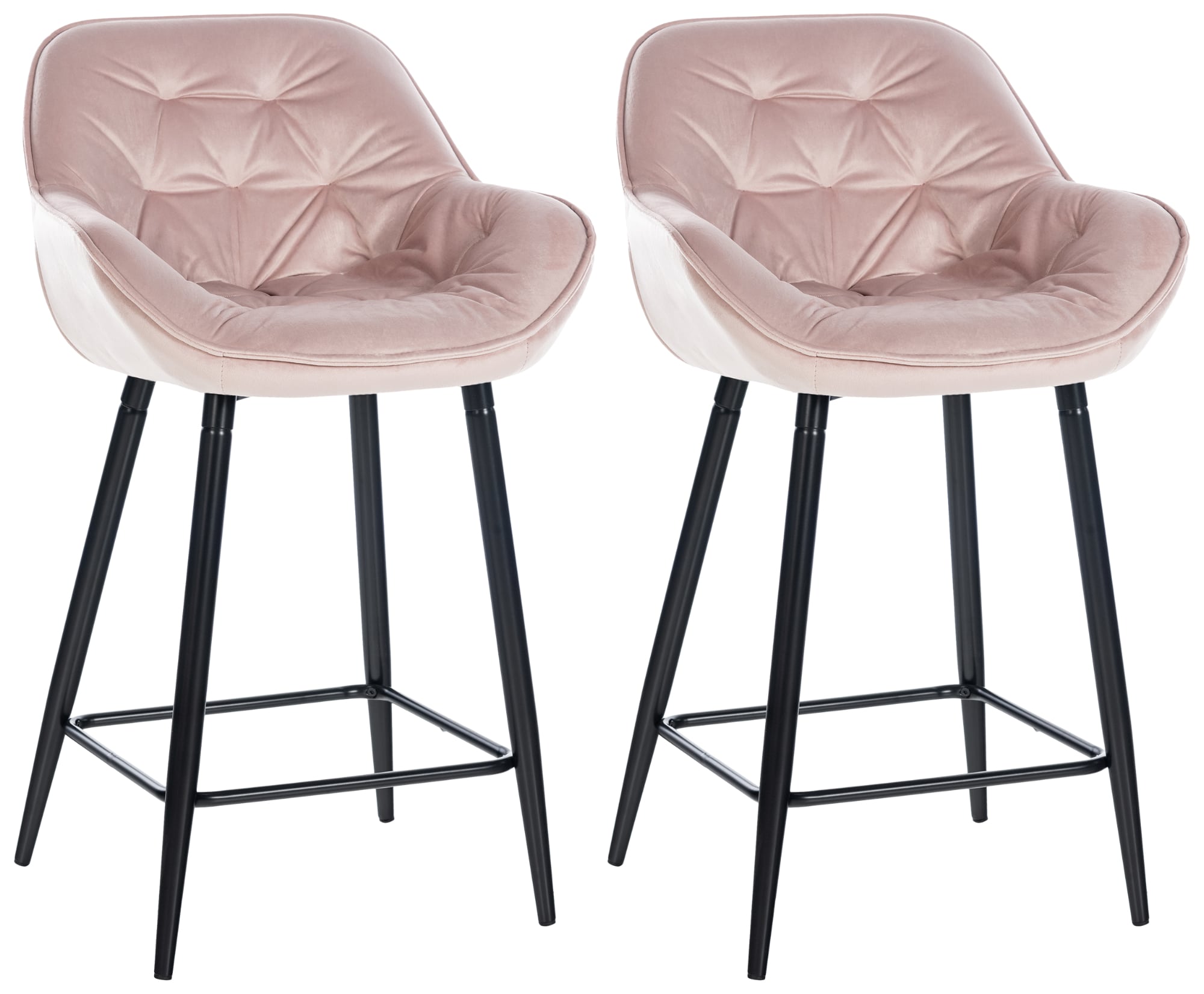 2er Set Barhocker Gibson Samt, pink