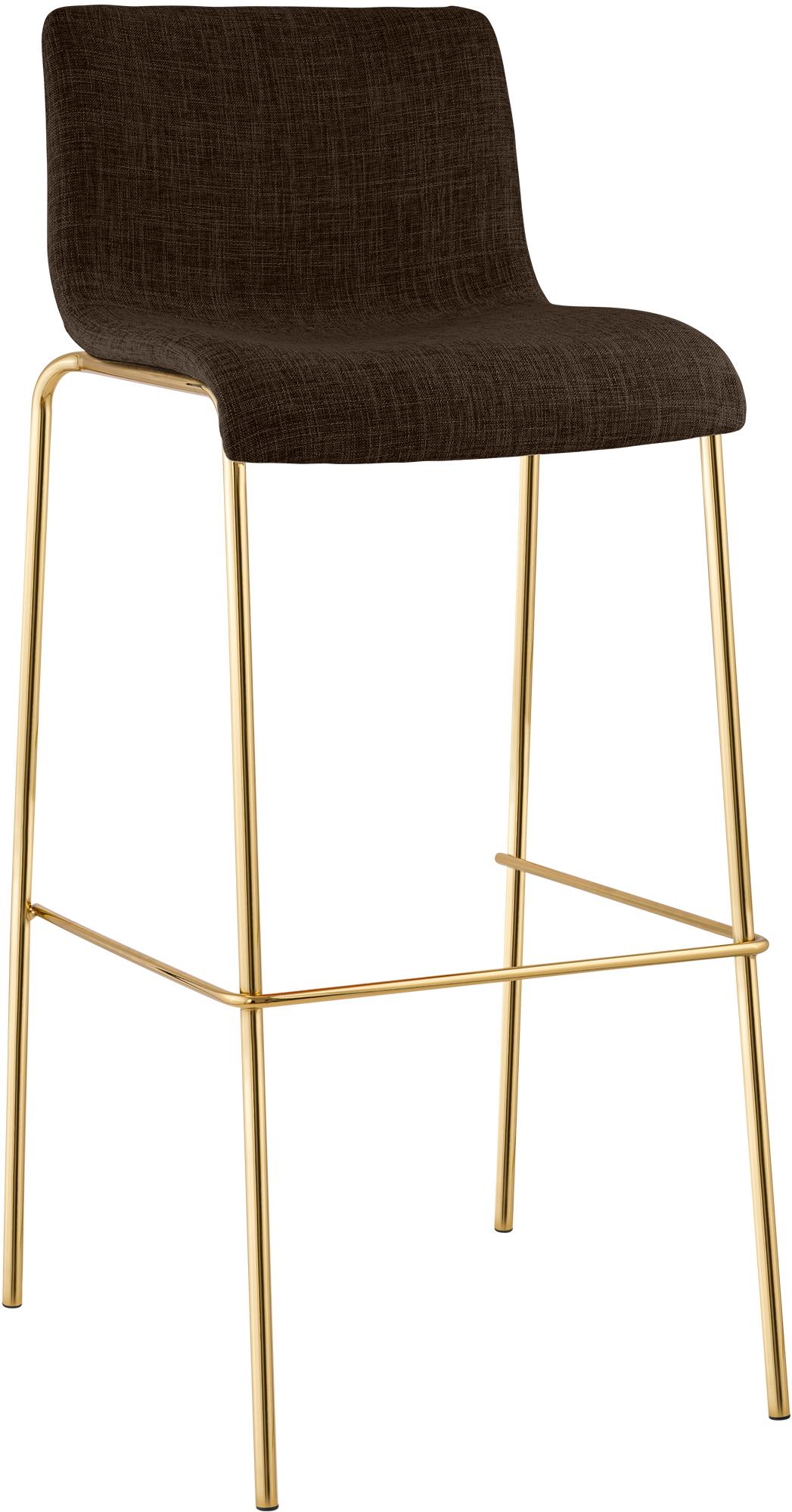 Barhocker Hoover Stoff 4-Fuß Gold, braun
