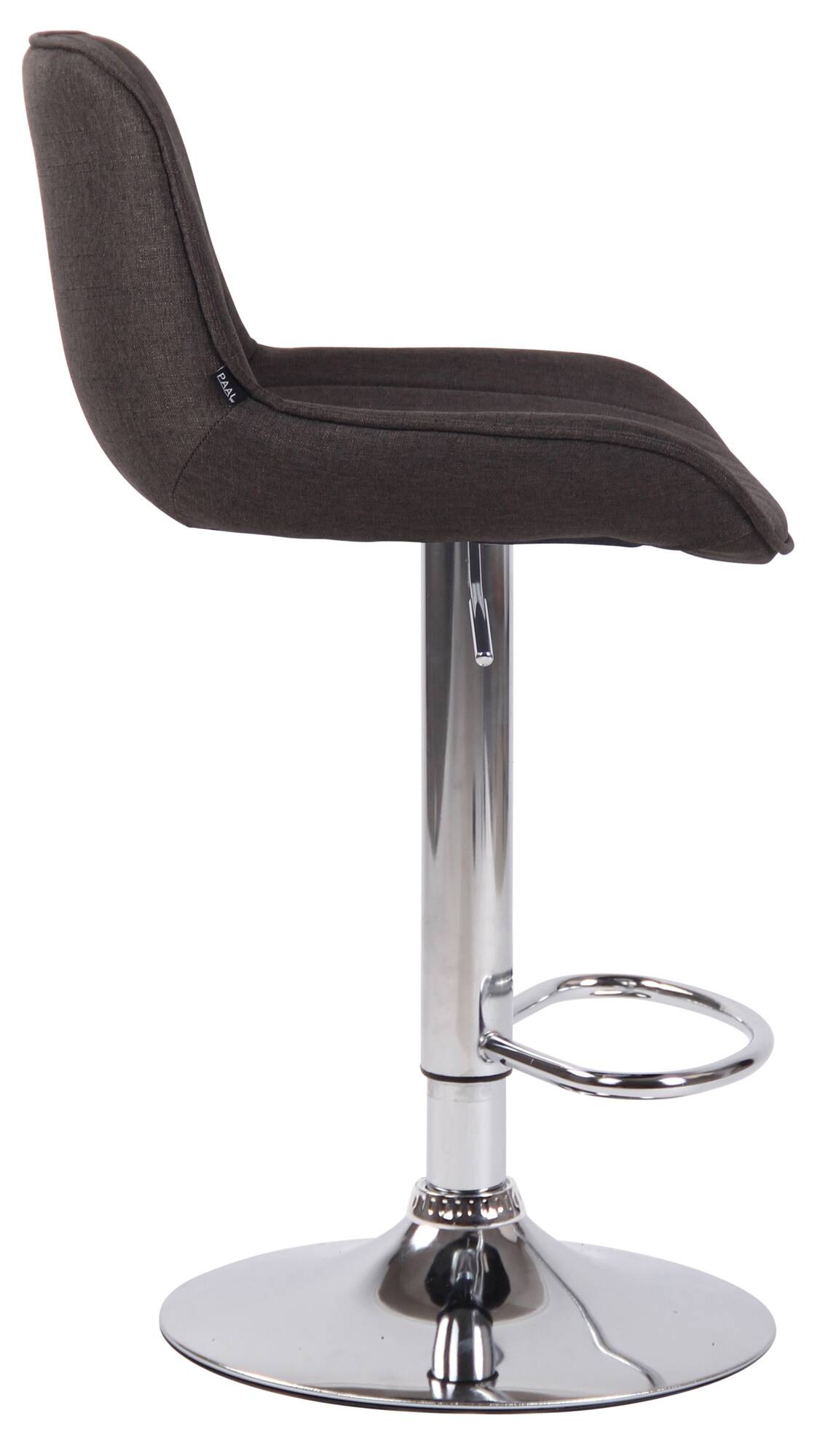 2er Set Barhocker Lentini Stoff chrom, dunkelgrau