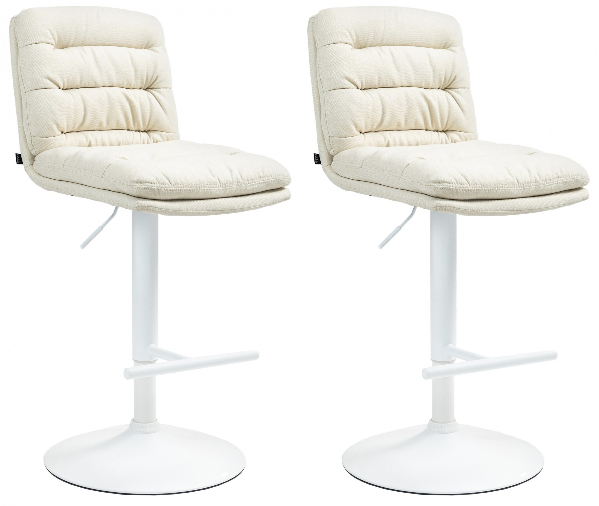 2er Set Barhocker Damar Stoff weiß, creme