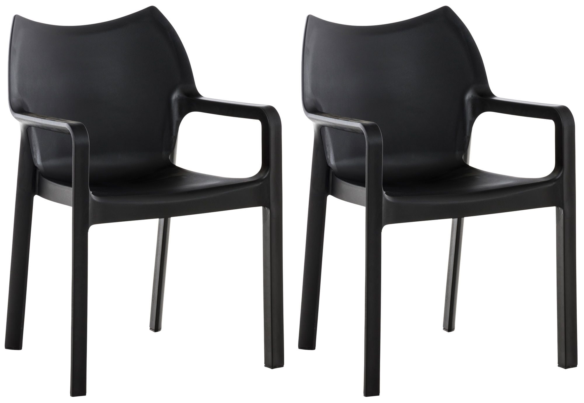 2er SET Stapelstuhl DIVA, schwarz
