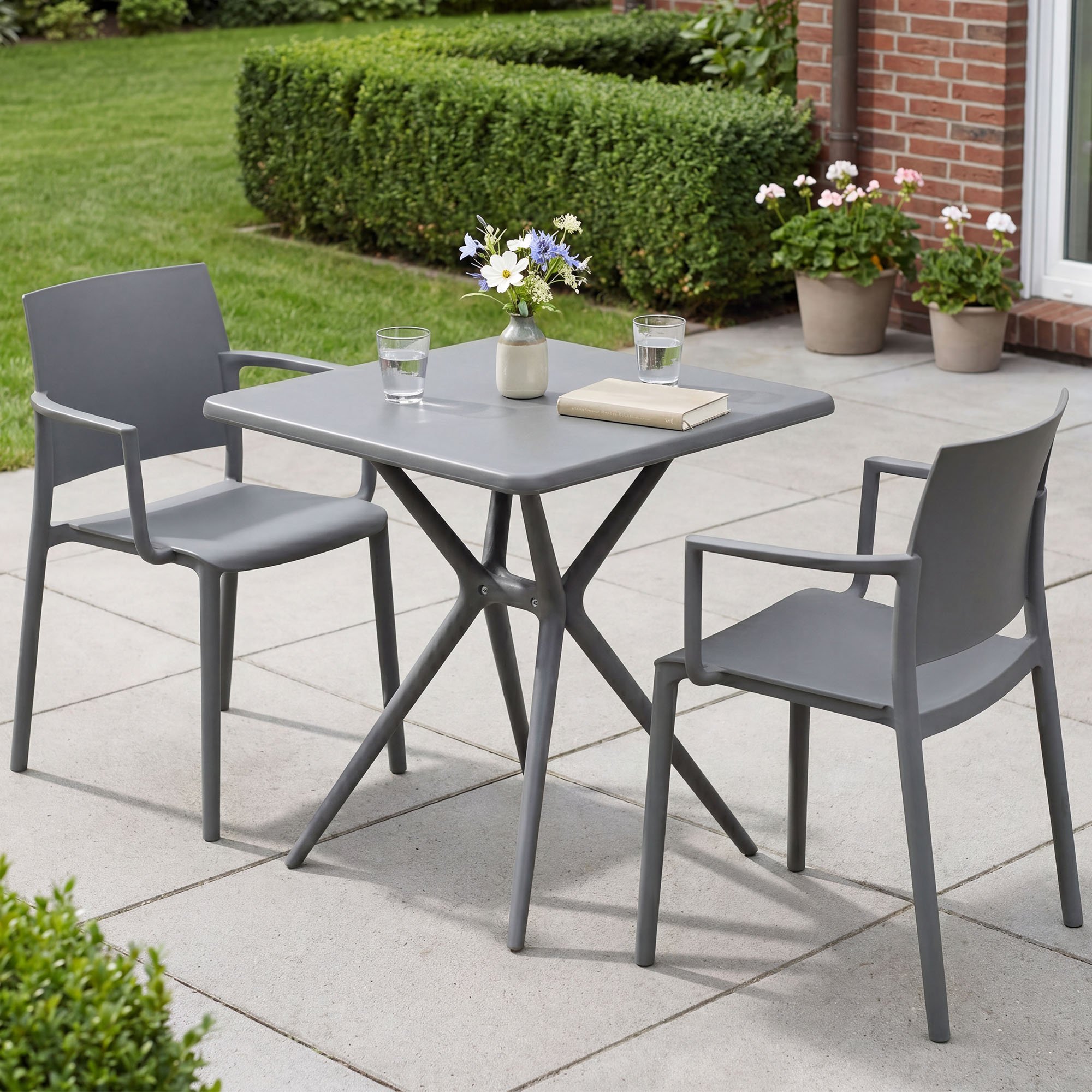 Gartenmöbel-Set Pula, dunkelgrau