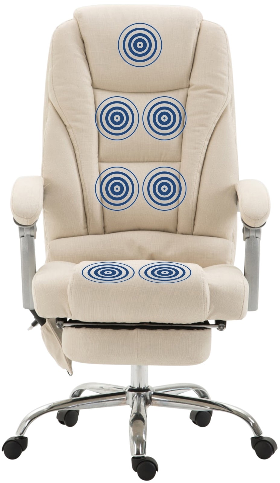 Bürostuhl Pacific Stoff mit Massagefunktion, creme