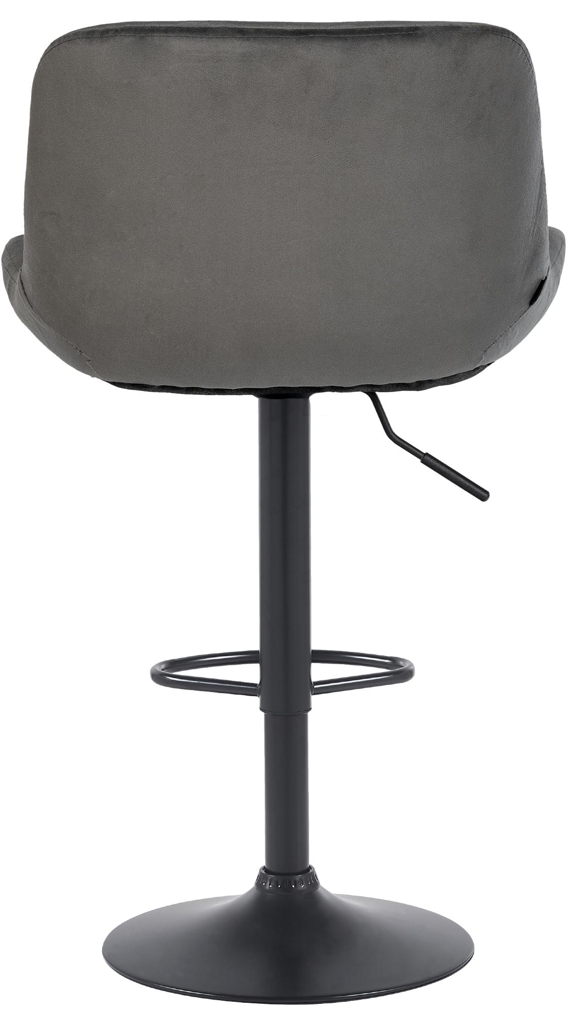 Barhocker Solon Schwarz Samt, dunkelgrau