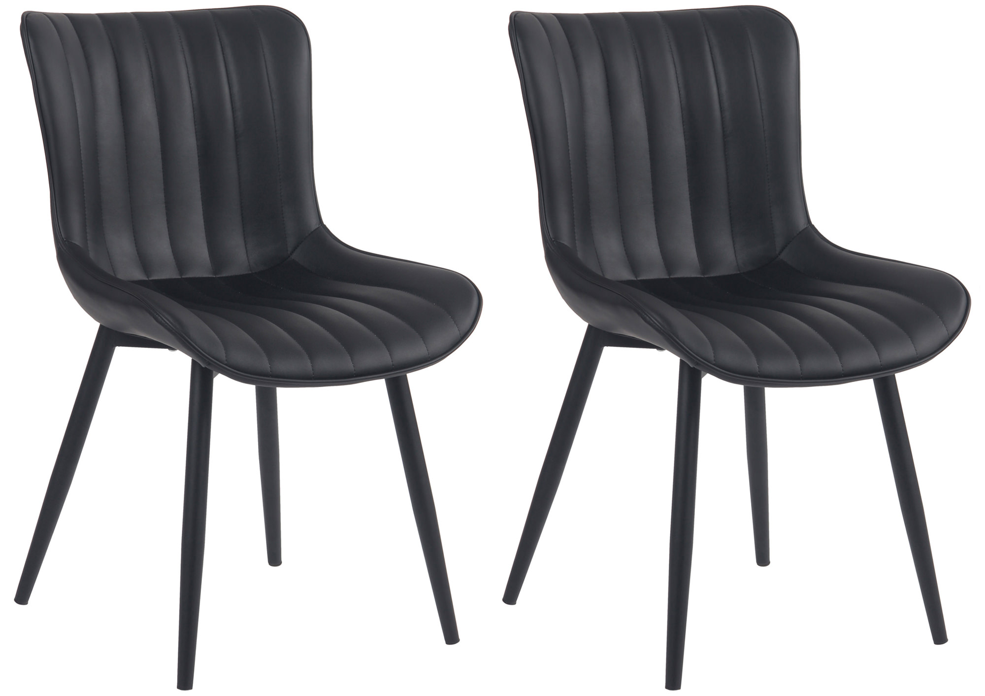 2er Set Stühle Largo Kunstleder, schwarz