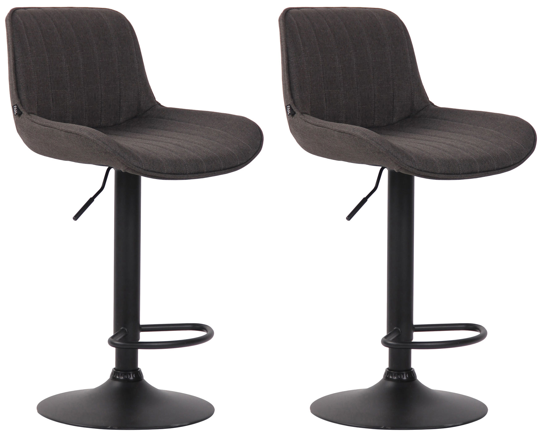 2er Set Barhocker Lentini Stoff schwarz, dunkelgrau