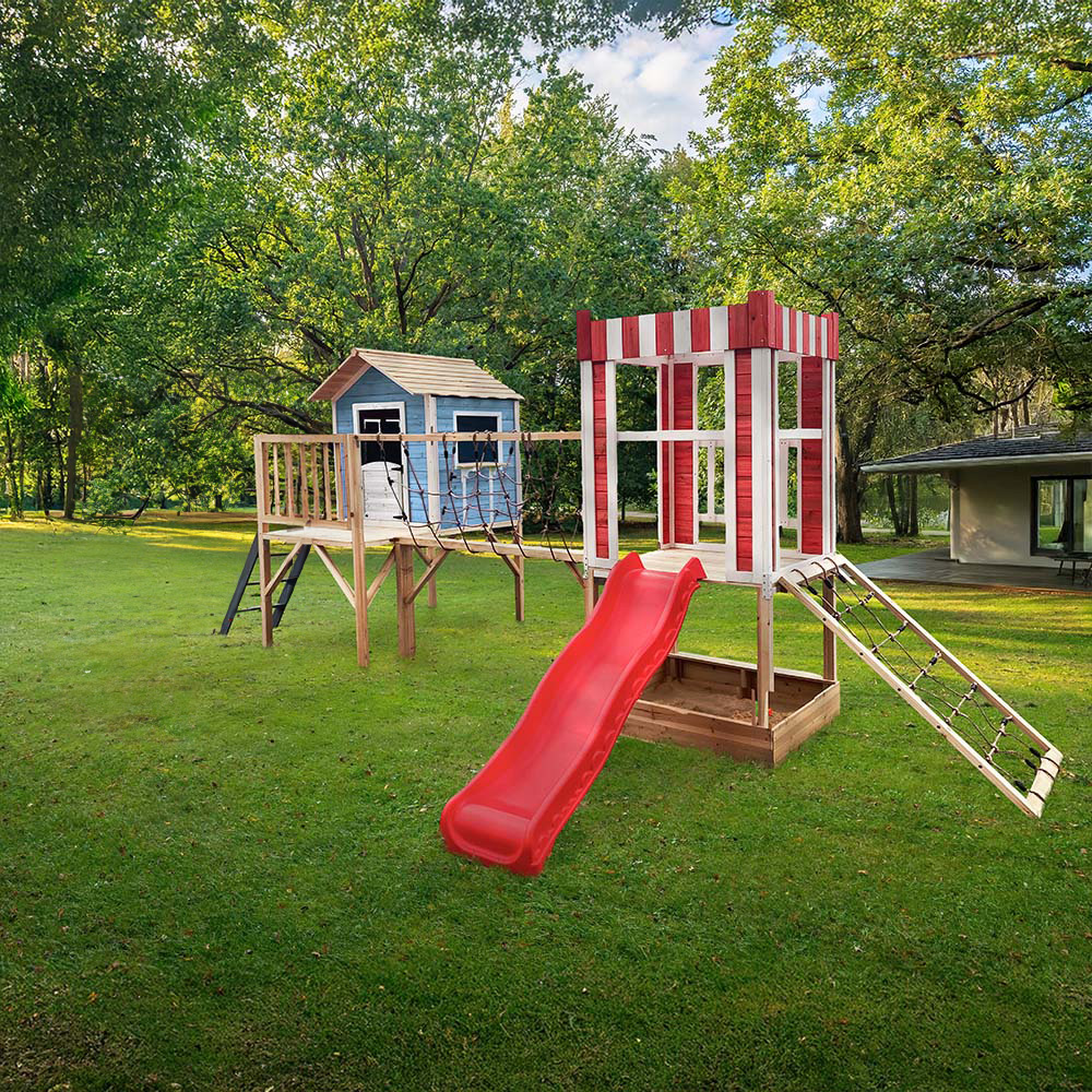 Spielpark inkl. Rutsche WUNDERLAND Blau- 555 x 340 cm