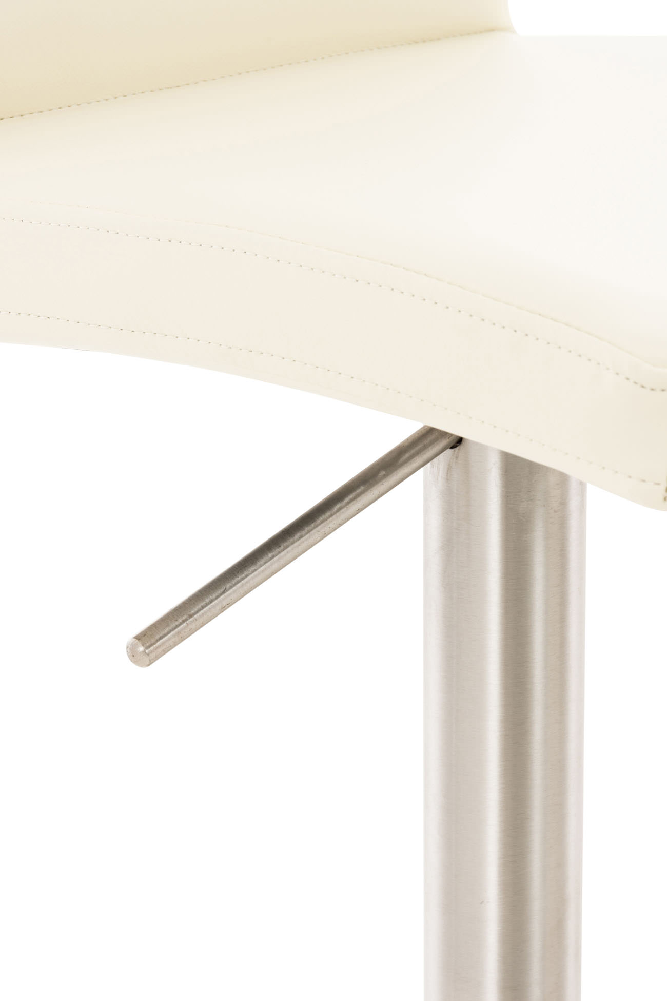 2er Set Barhocker Cadiz Kunstleder edelstahl, creme