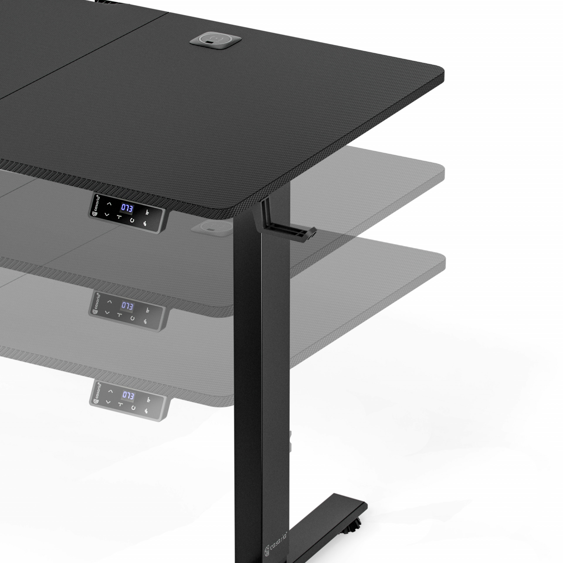 Höhenverstellbarer Schreibtisch Carbon-Optik 120x60x72-117cm
