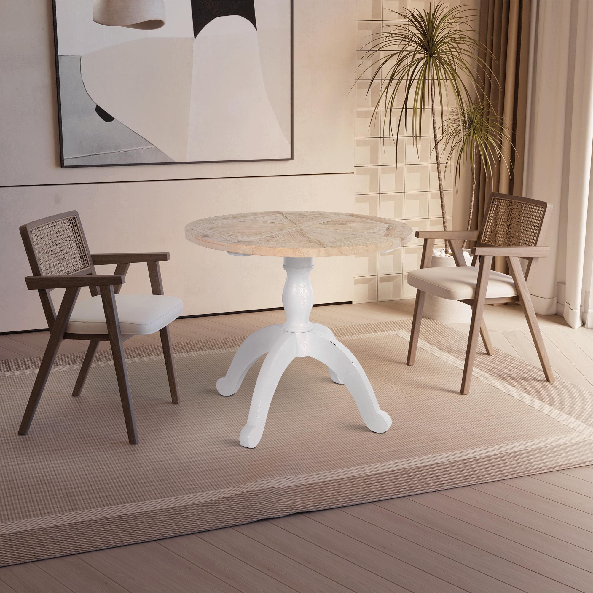 Esstisch Roswell 90 cm, natura/weiß