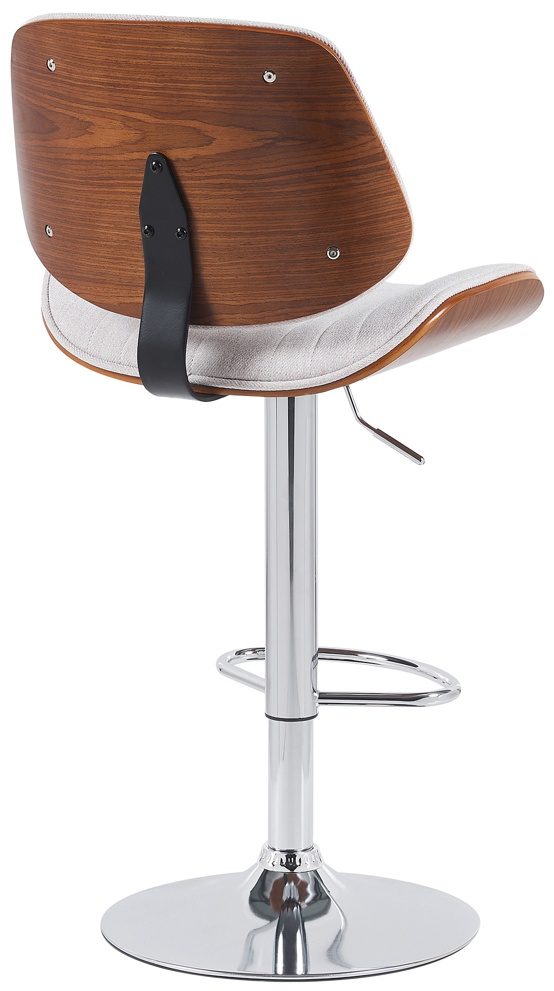 Barhocker Clawson Stoff chrom, walnuss/creme