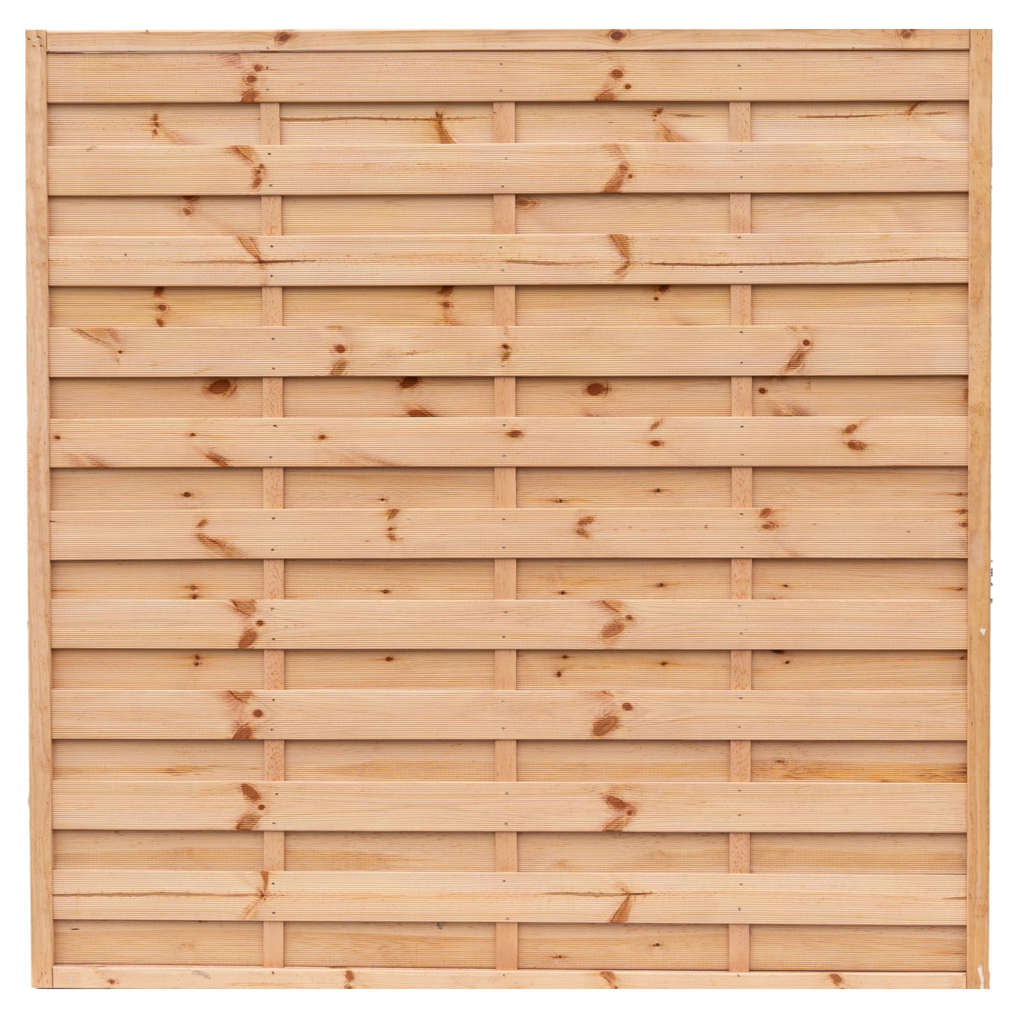 Maxi-Massiv-Serie LÄRK, 180 x 180 cm, Rahmen 45/45 mm, Lärche-Optik, Lamellen geriffelt & geschraubt
