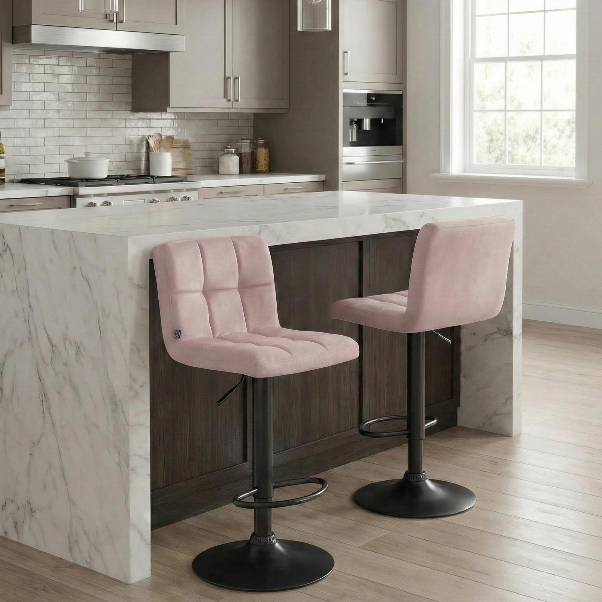 Barhocker Peru Samt schwarz, rosa